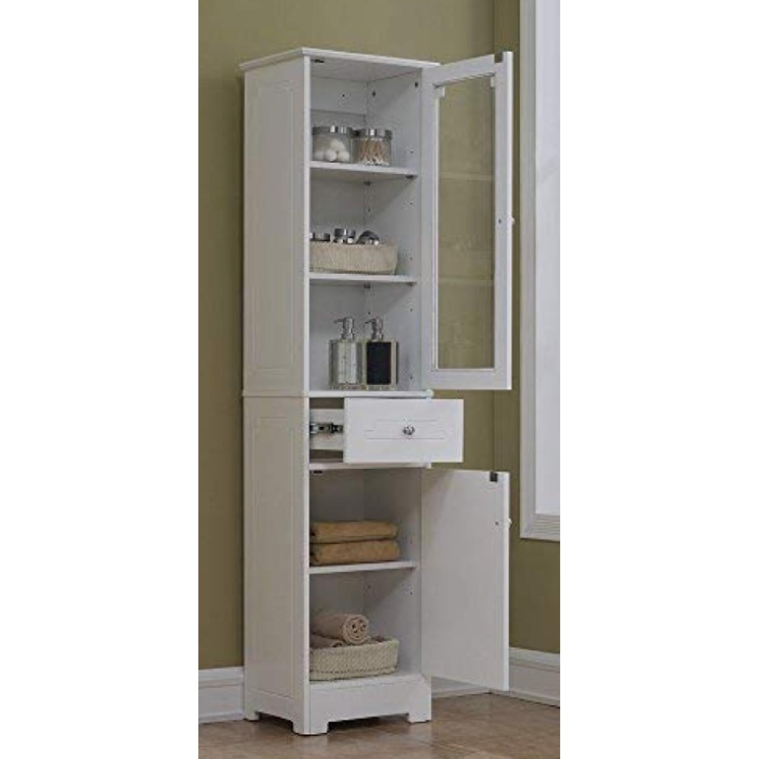 RunFine White Linen Tower w/ Drawer - image-2