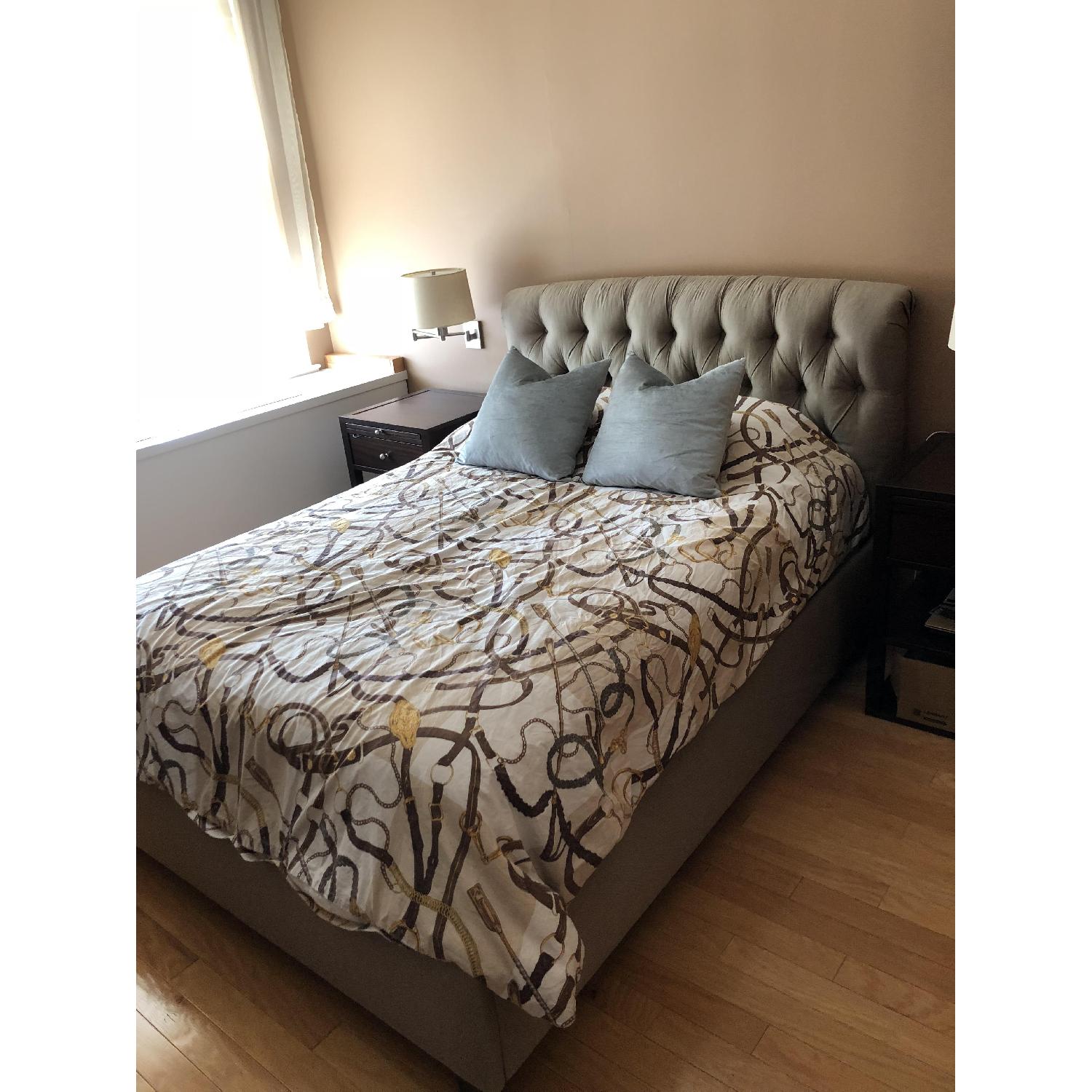 Baker Furniture Upholstered Full Bed w/ Tufted Headboard - image-2