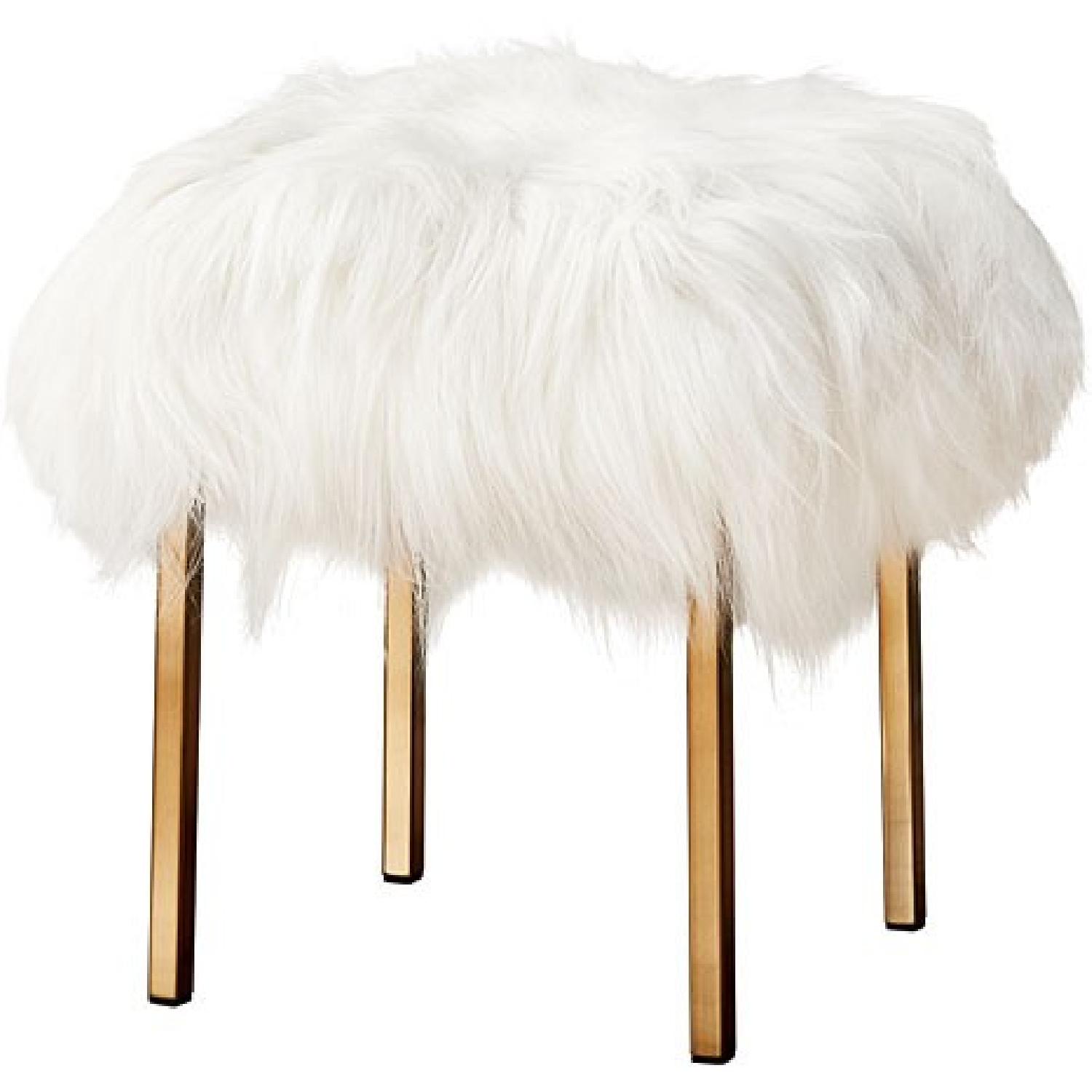 CB2 Fuzzy Sheepskin Stools - image-1