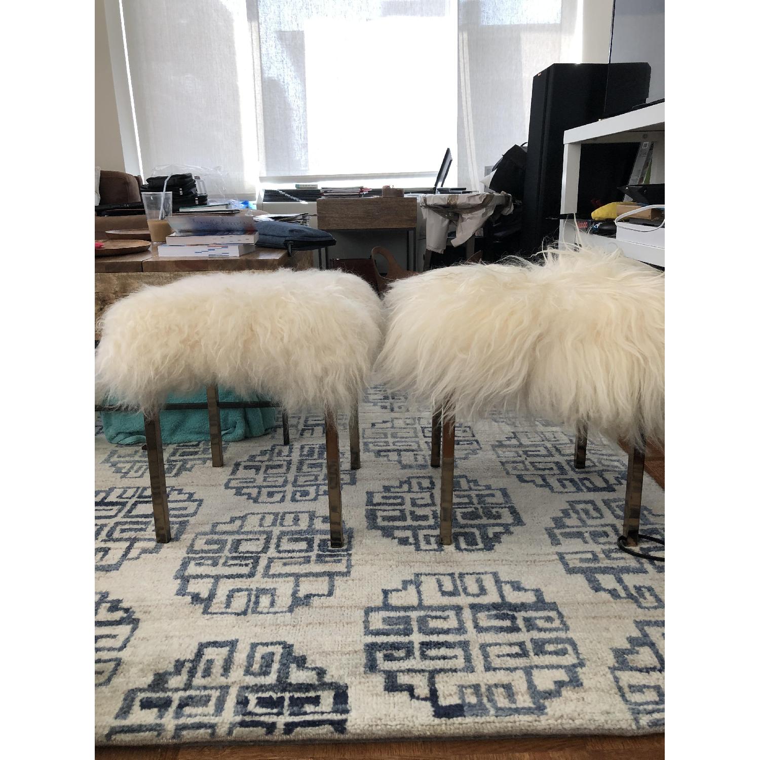 CB2 Fuzzy Sheepskin Stools - image-2