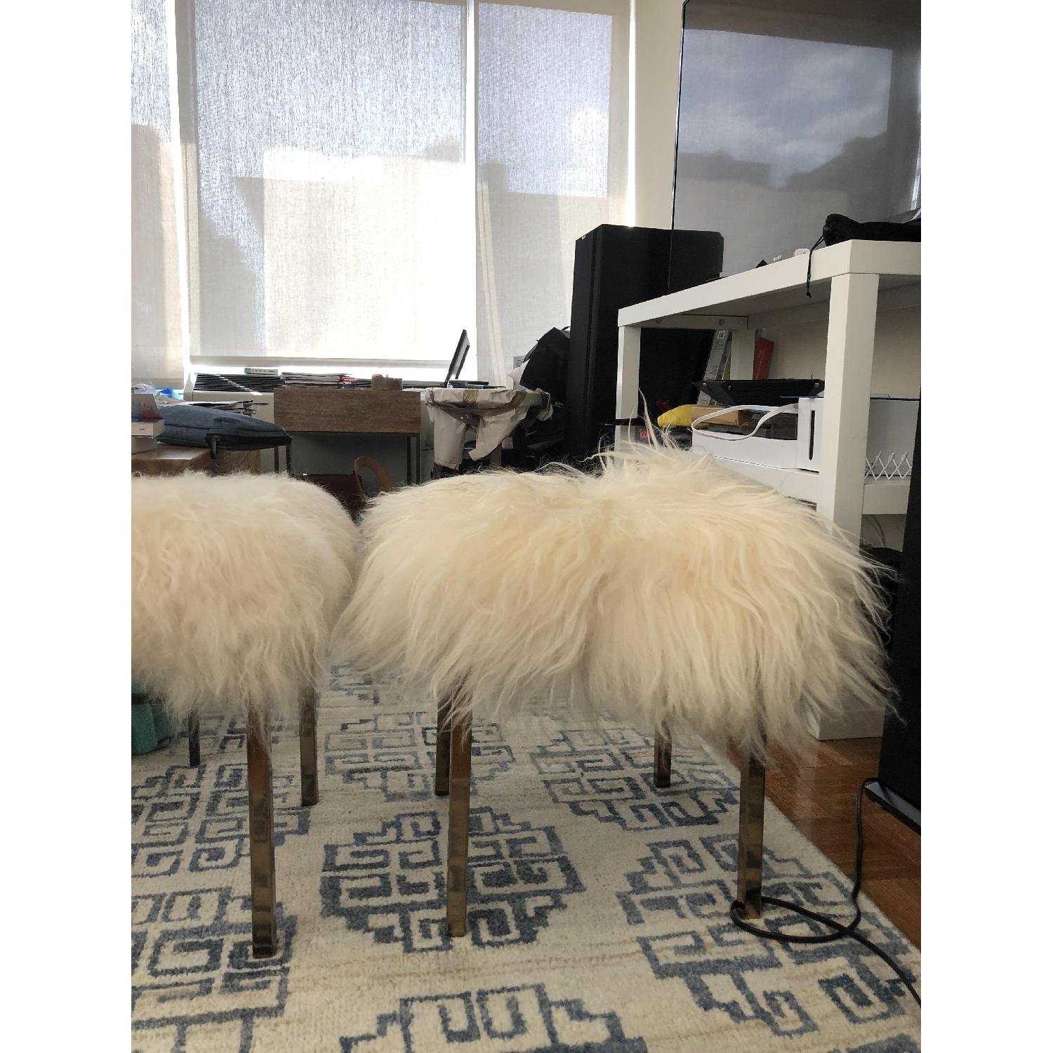 CB2 Fuzzy Sheepskin Stools - image-5