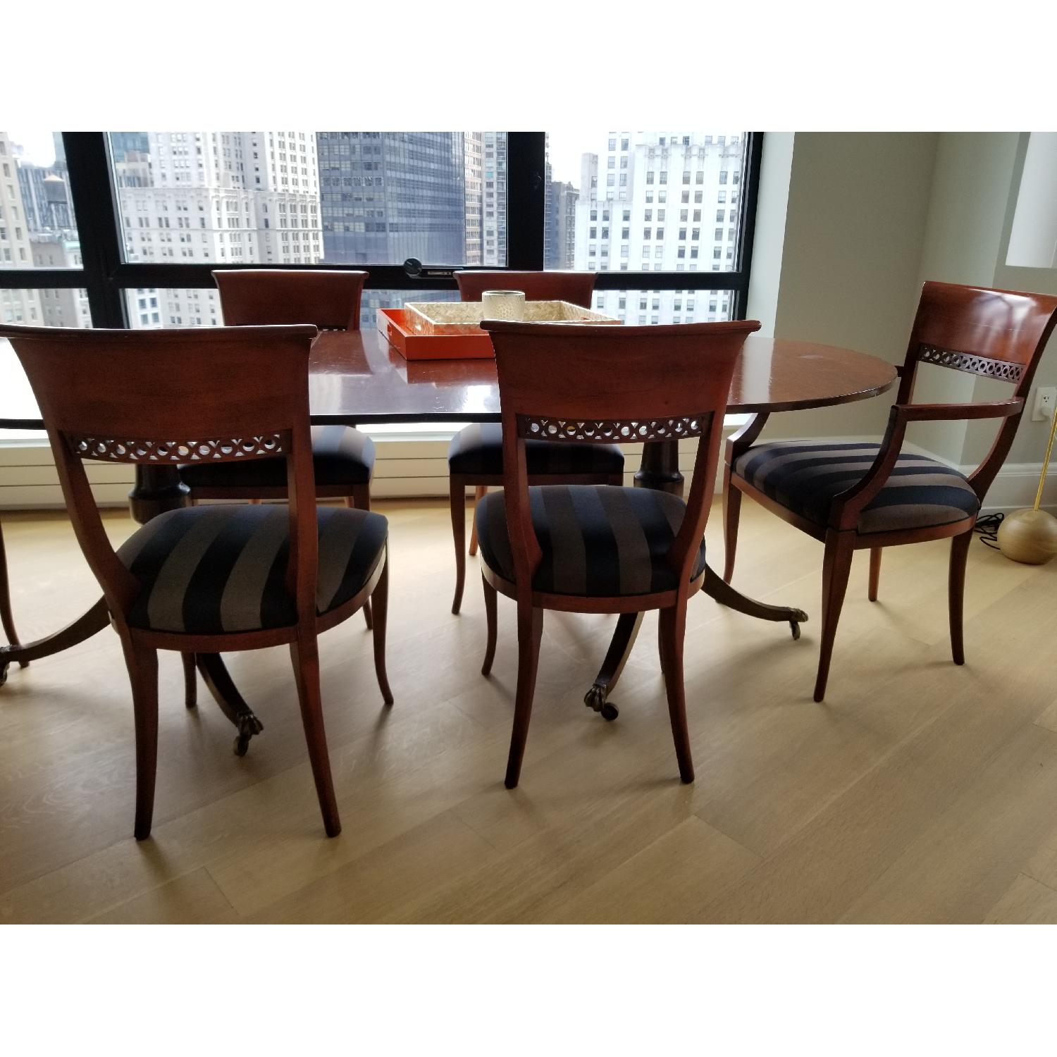 Antique Wood Dining Table w/ 8 Chairs - AptDeco