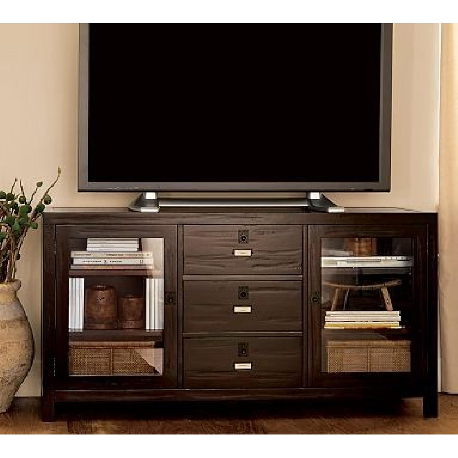 Pottery Barn Dark Wood Media Console AptDeco
