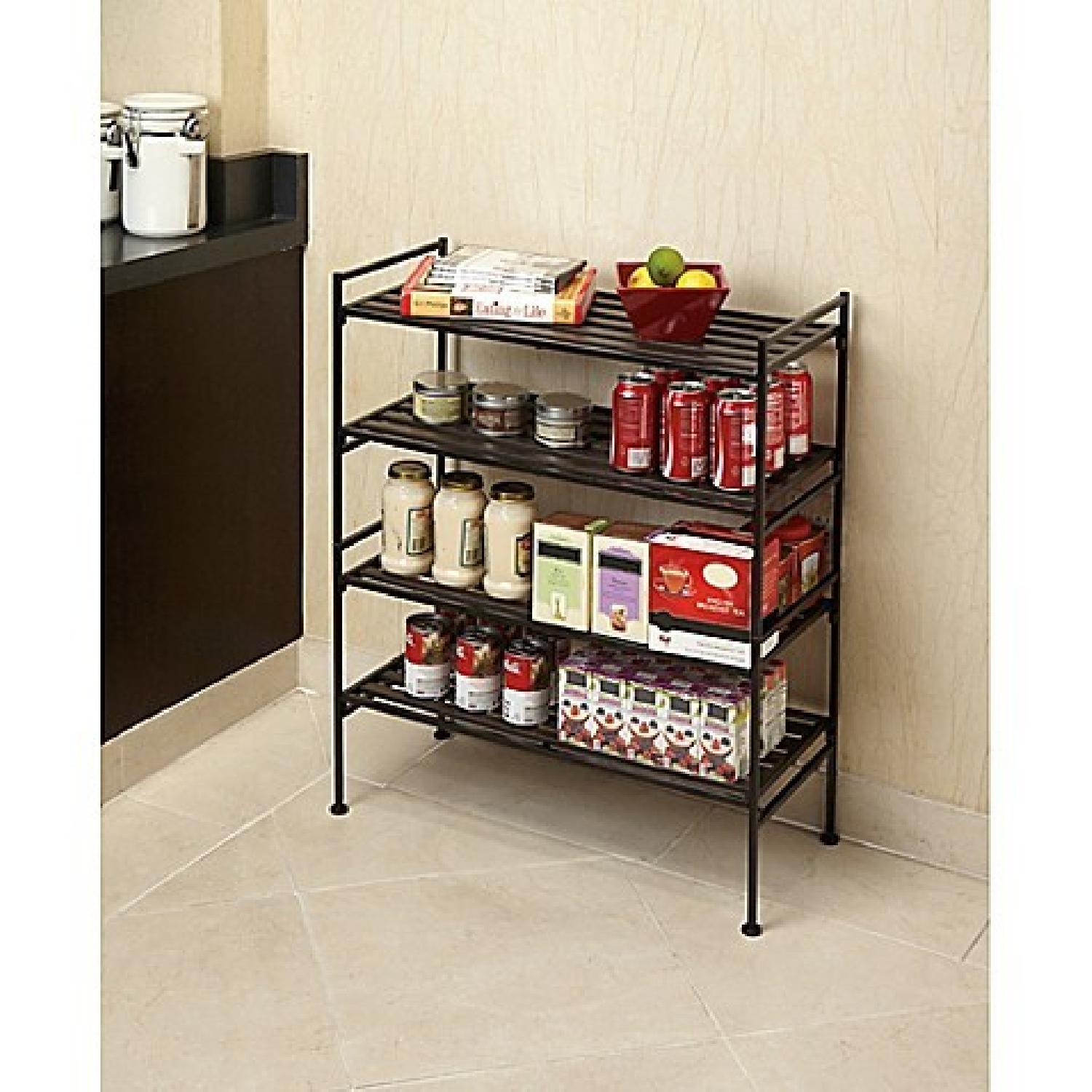 Seville Classics 2-Tier Resin Slatted Espresso Shoe Racks - image-2