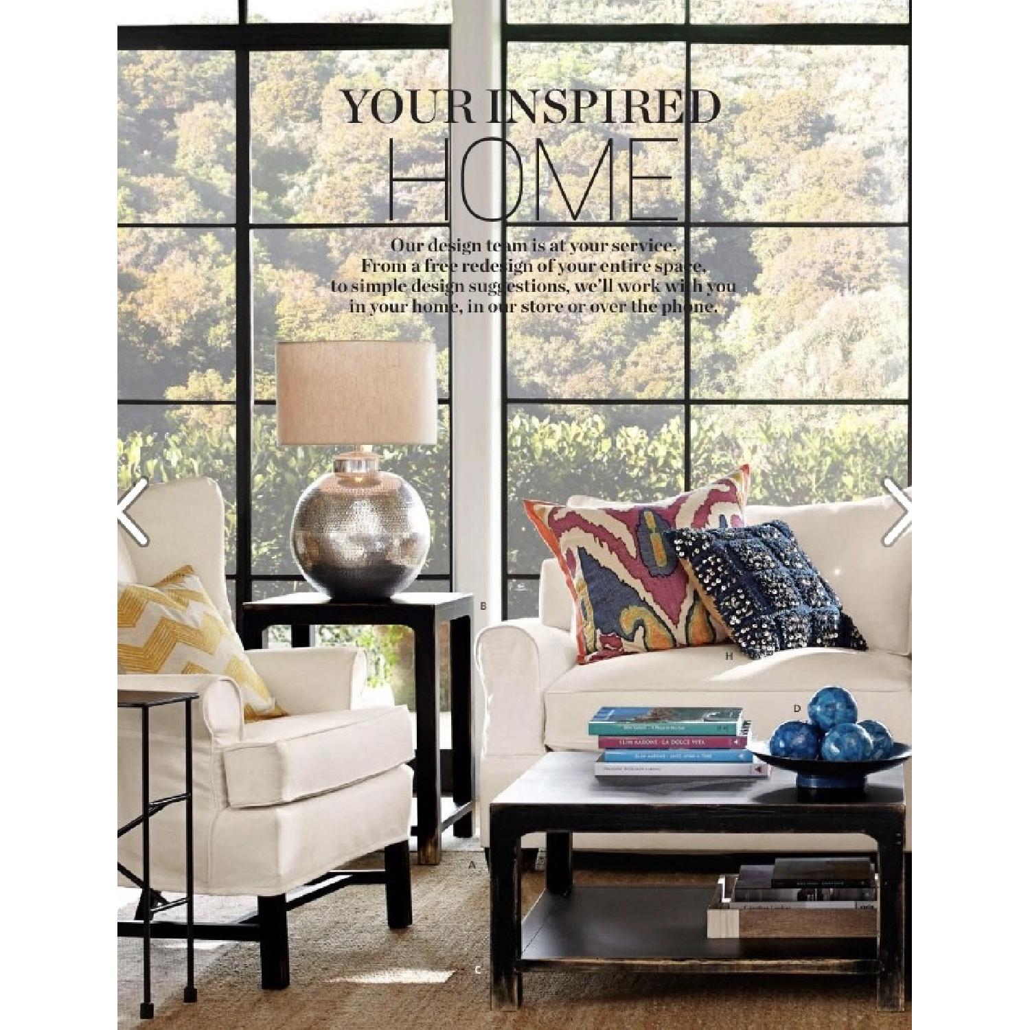 Pottery Barn Coffee Table in Distressed Black-Painted Finish - image-5