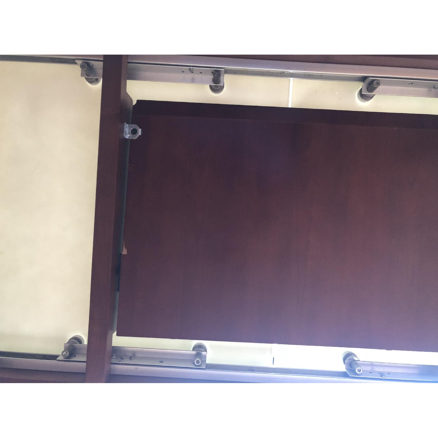 Glass Extendable Dining Table w/ Wood Center Leaf - image-14