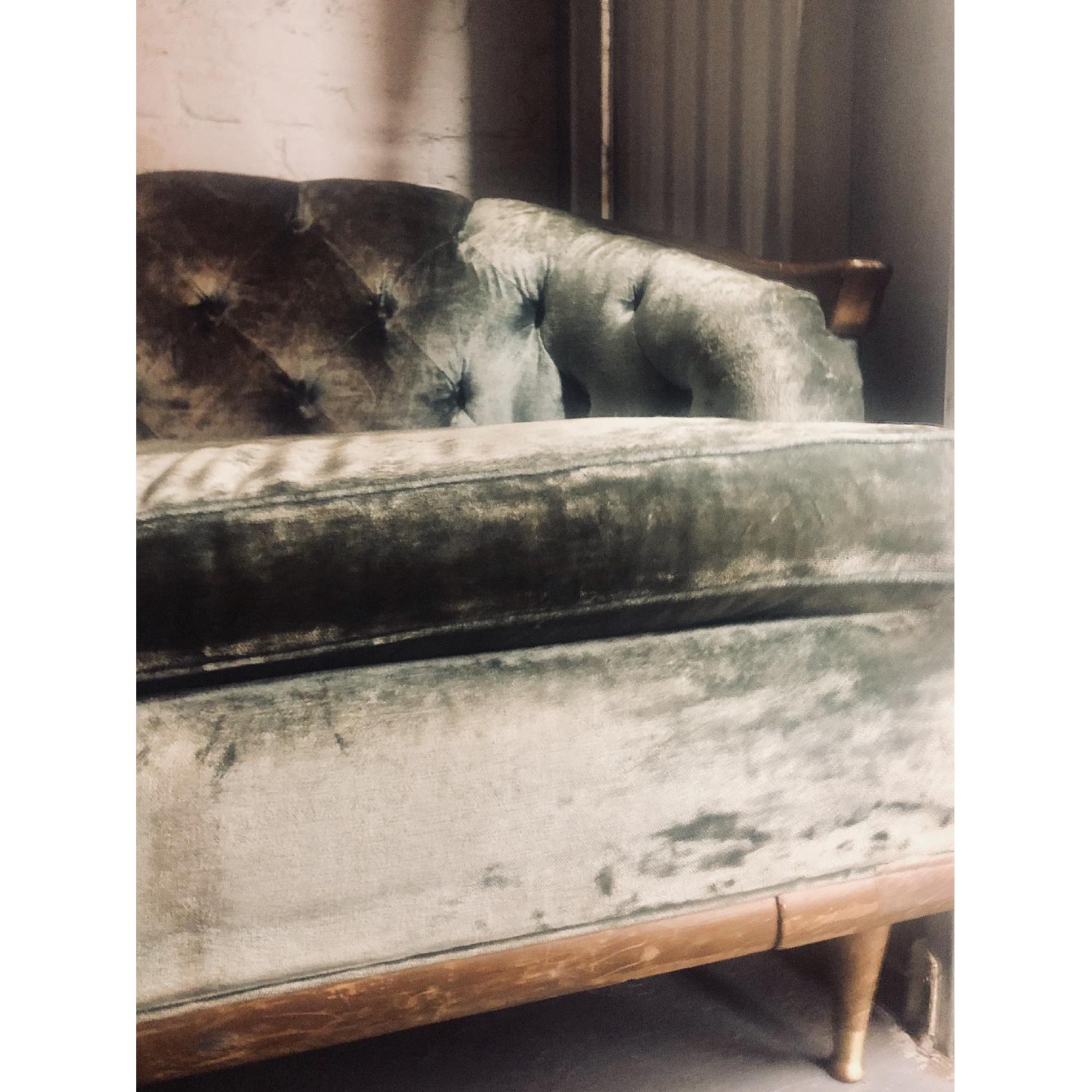 Mid-Century Scandinavian Velvet Sofa - image-2