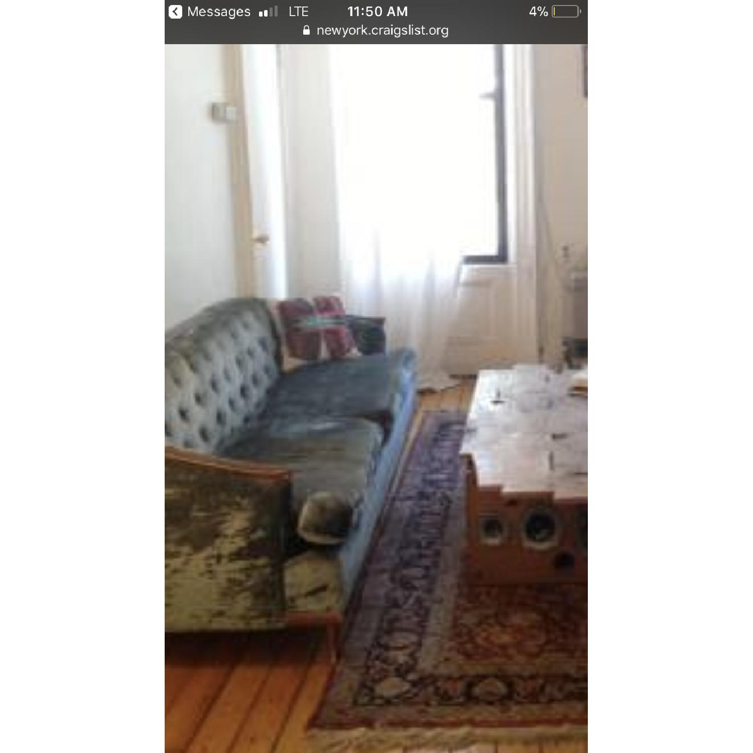 Mid-Century Scandinavian Velvet Sofa - image-5