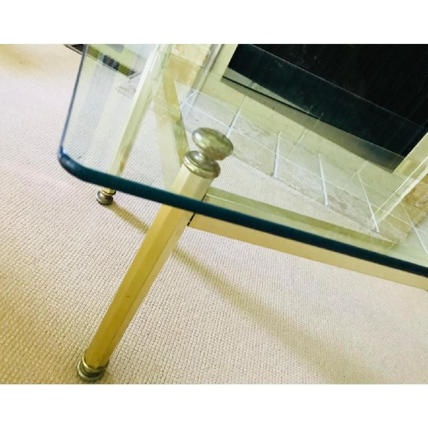 Hollywood Regency Brass & Glass Mid Century Coffee Table - image-3