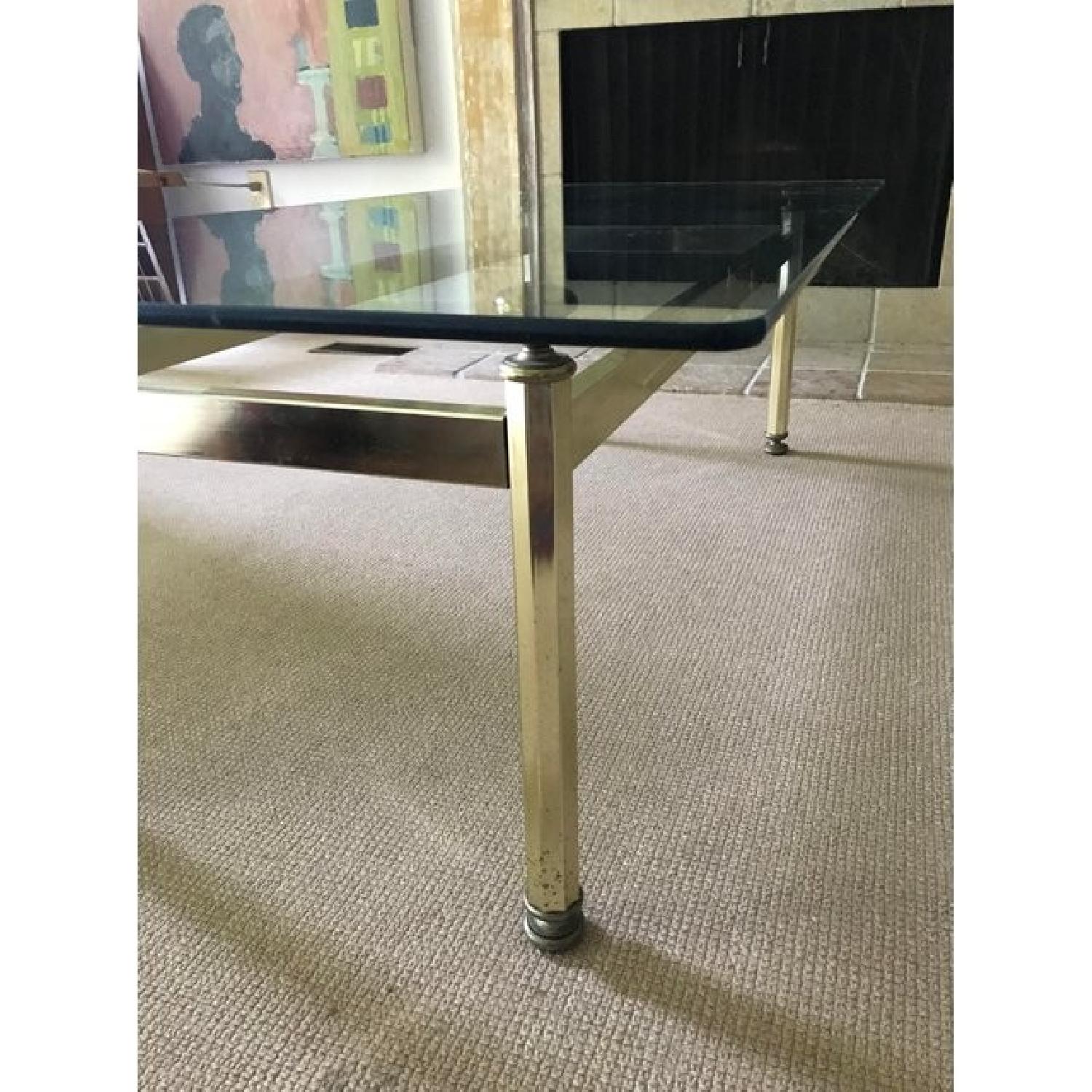 Hollywood Regency Brass & Glass Mid Century Coffee Table - image-4