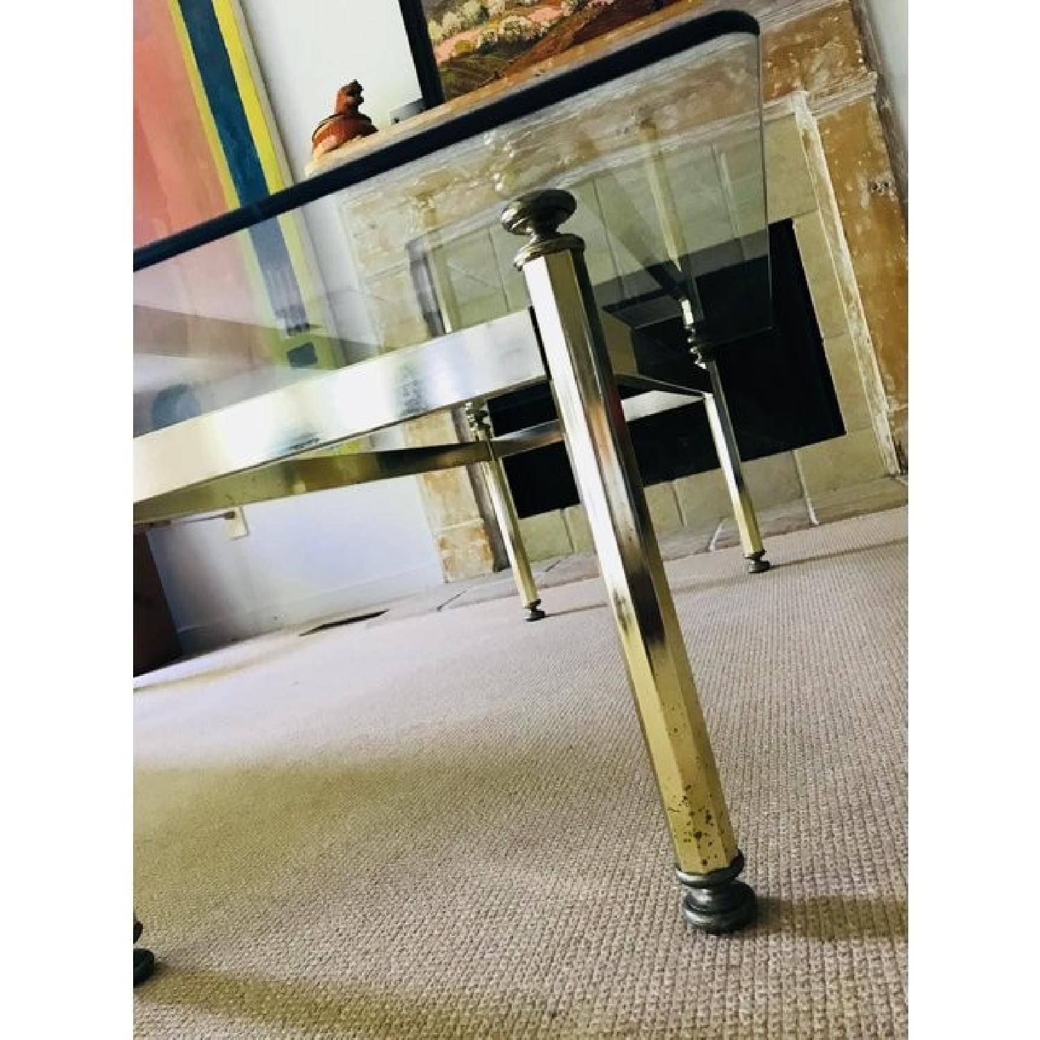 Hollywood Regency Brass & Glass Mid Century Coffee Table - image-5