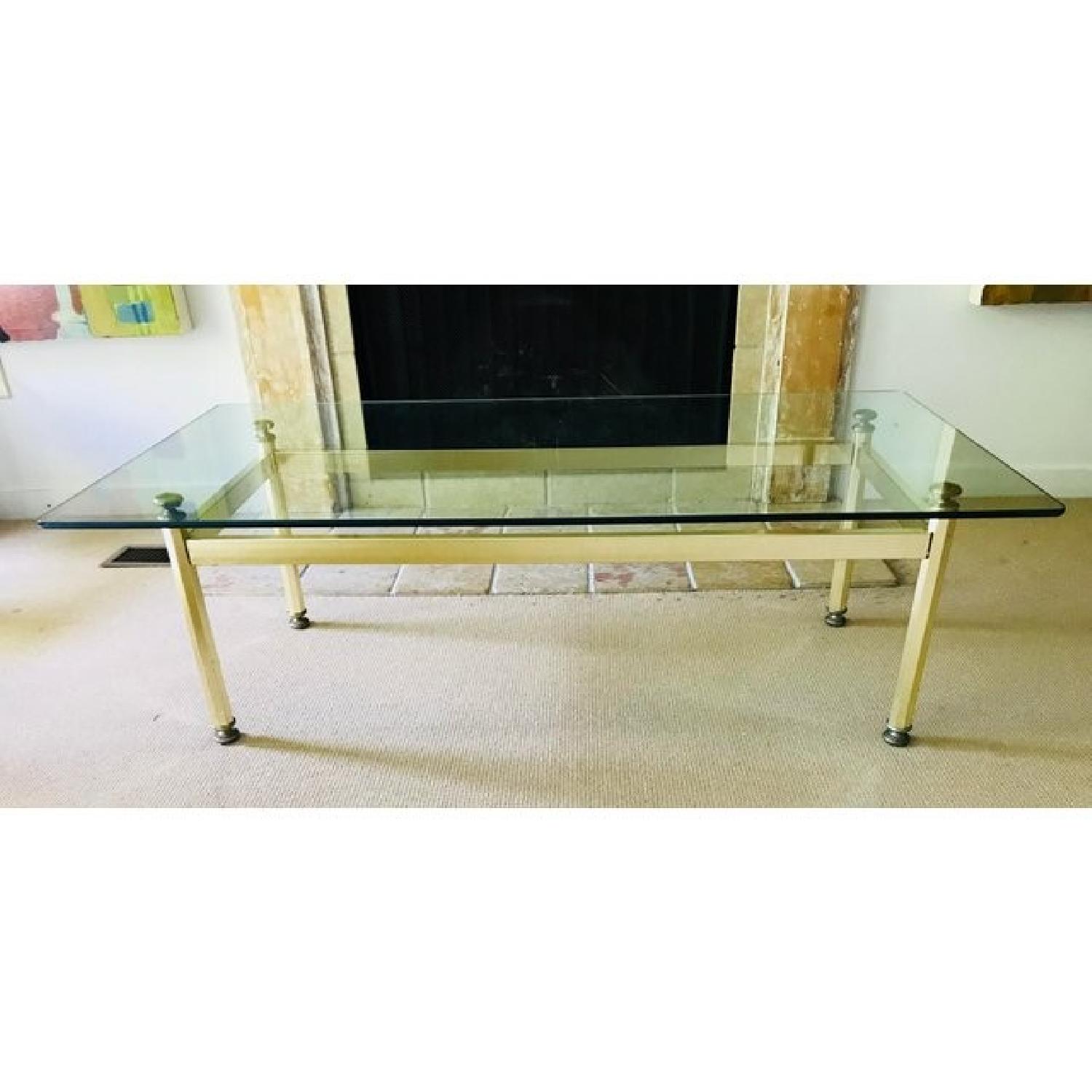 Hollywood Regency Brass & Glass Mid Century Coffee Table - image-6