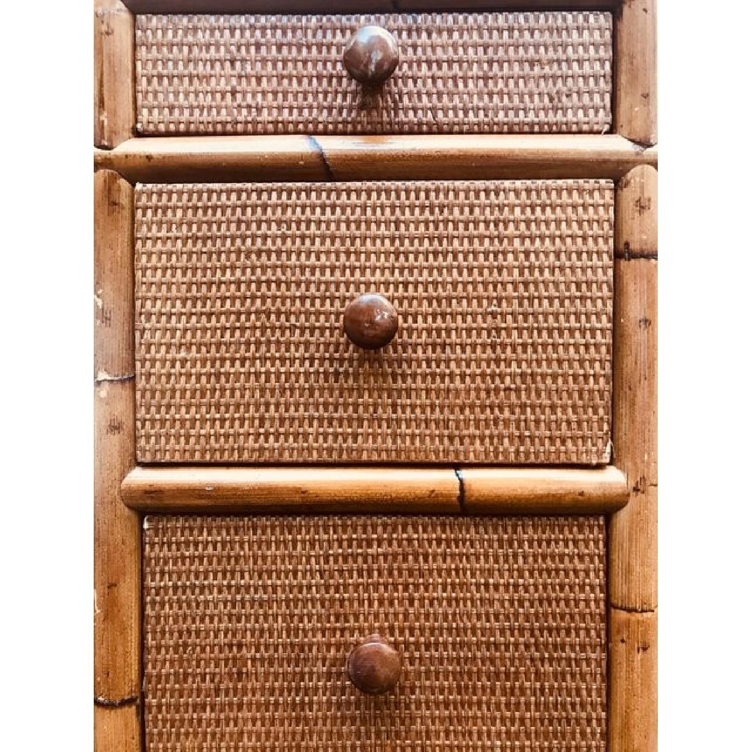 Vintage Bamboo Rattan & Cane Writing Desk - image-4