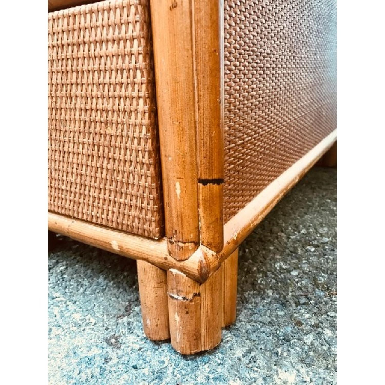 Vintage Bamboo Rattan & Cane Writing Desk - image-5