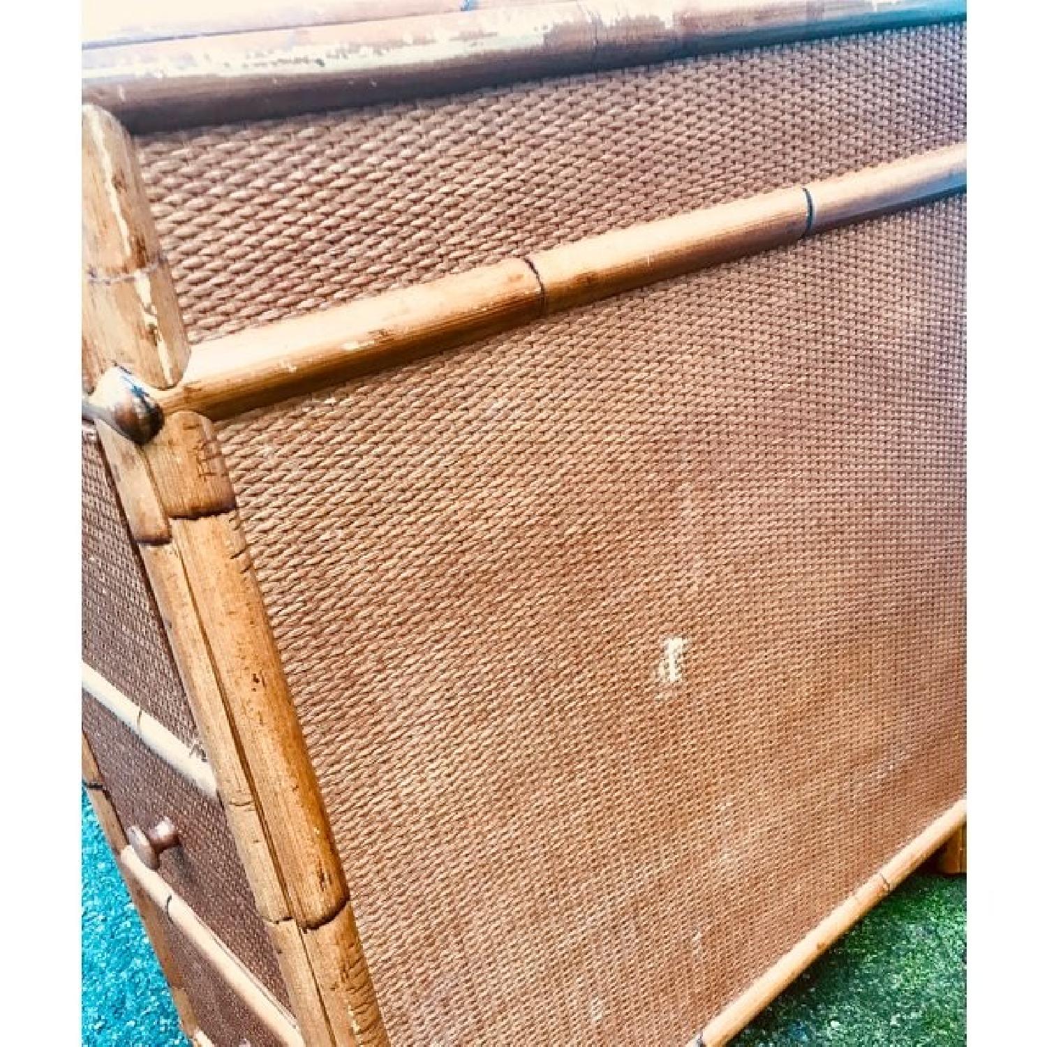 Vintage Bamboo Rattan & Cane Writing Desk - image-7