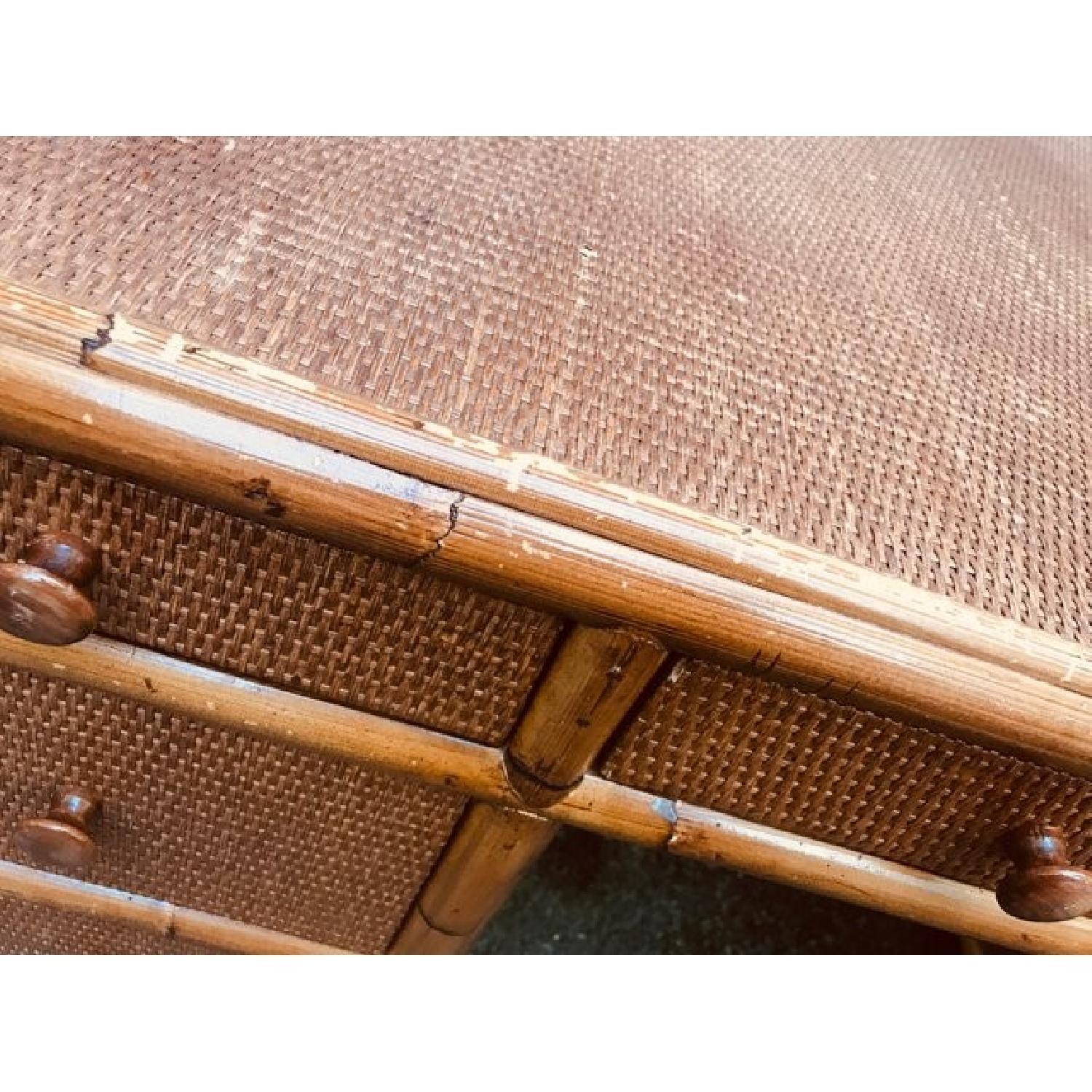 Vintage Bamboo Rattan & Cane Writing Desk - image-9