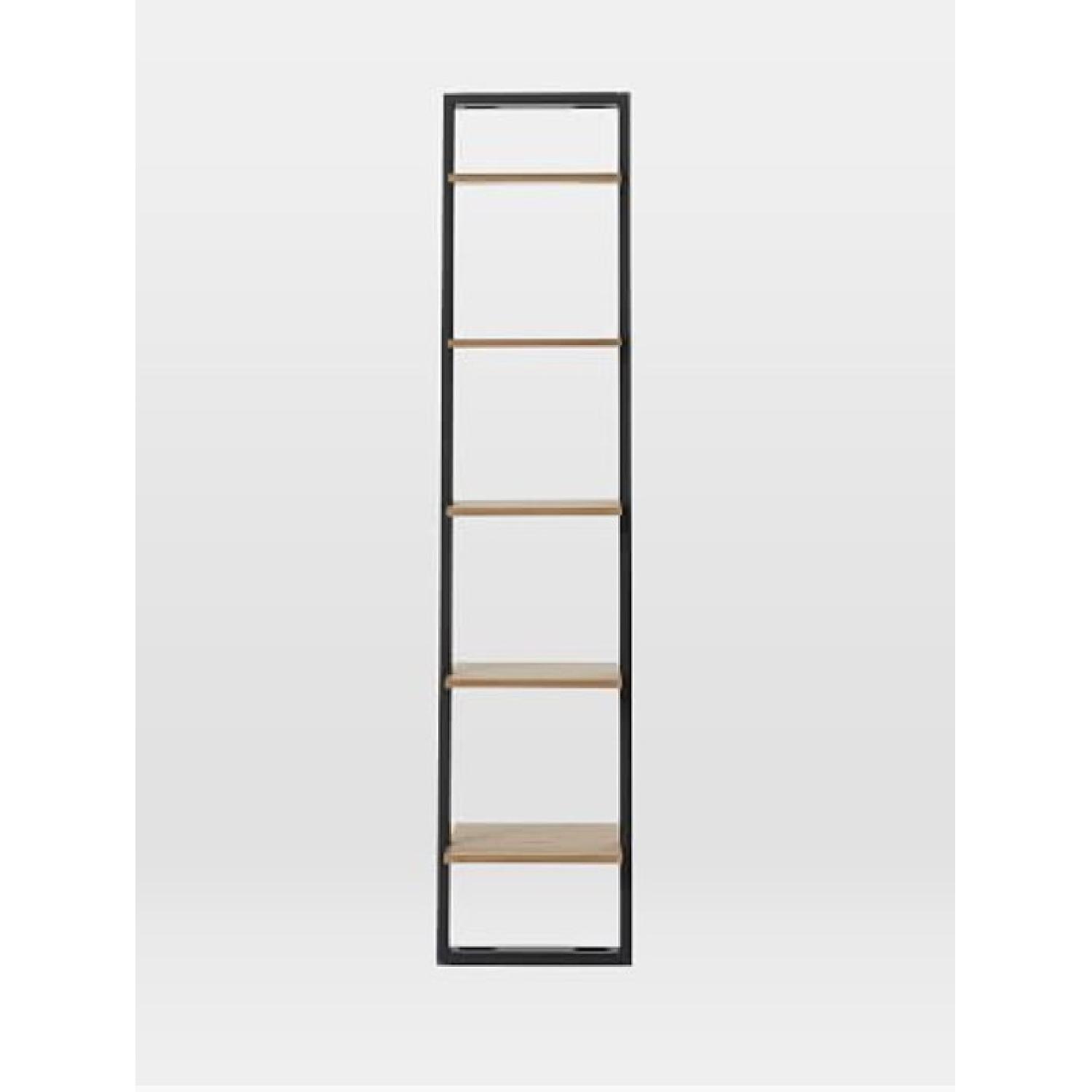 West Elm Narrow Ladder Leaning Bookshelf in Sand/Stone - image-3