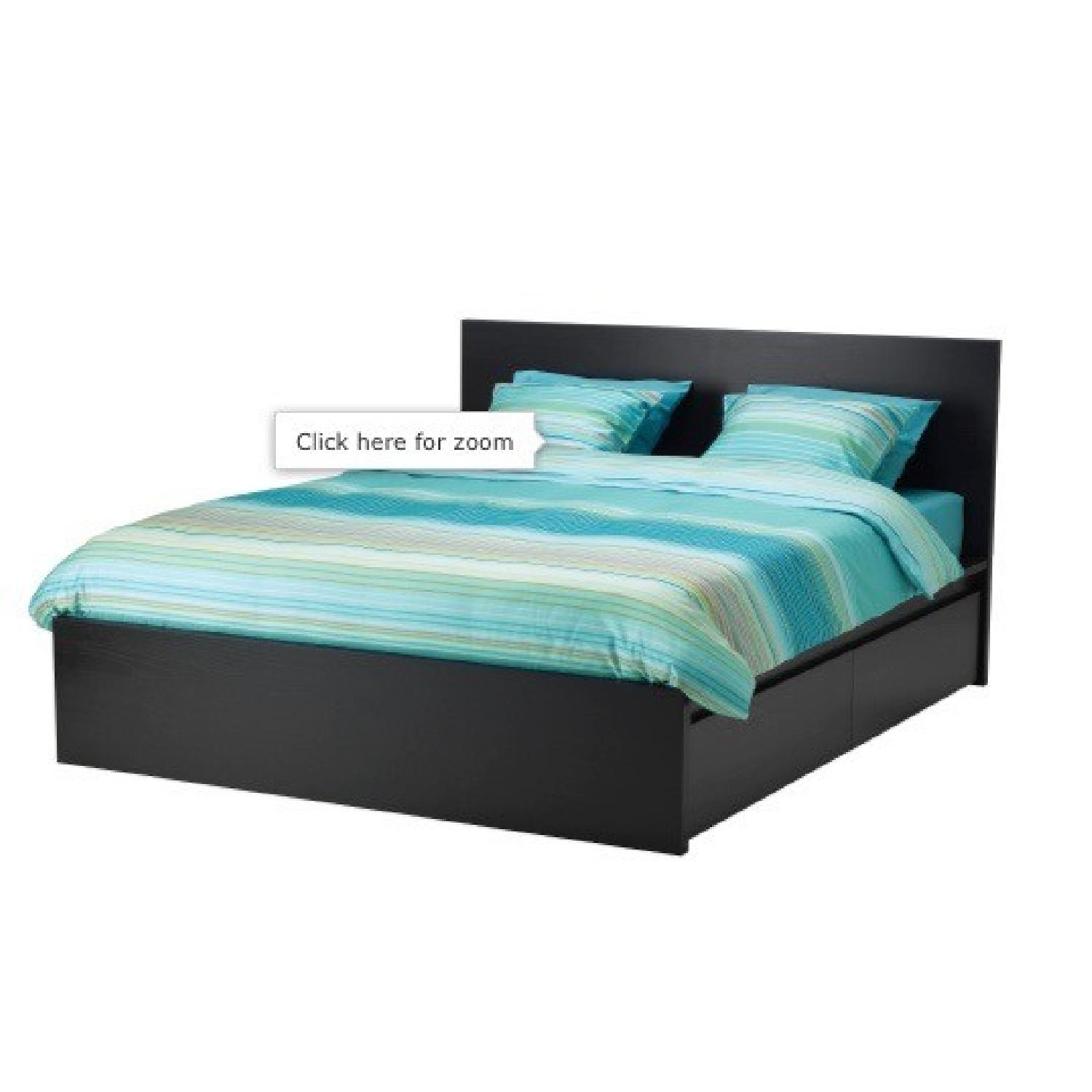 Ikea Malm Full Bed Frame w/ 2 Storage Boxes & Slats AptDeco