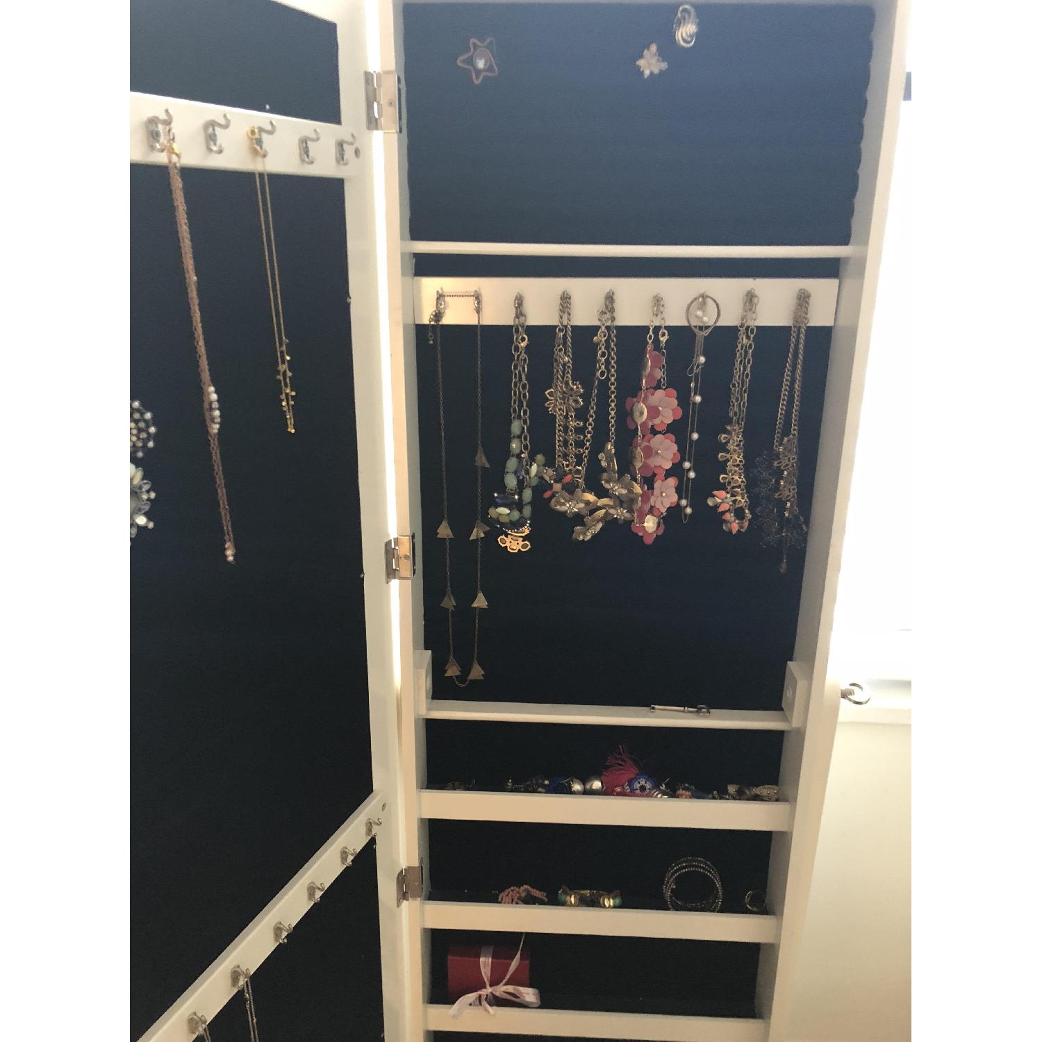 Standing Jewelry Mirror Armoire - image-3