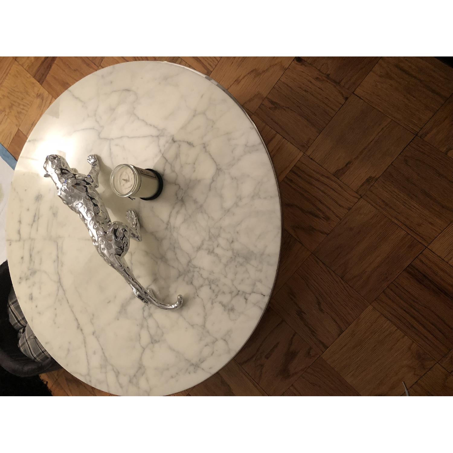 Safavieh White Marble Coffee Table w/ Chrome Base - image-0