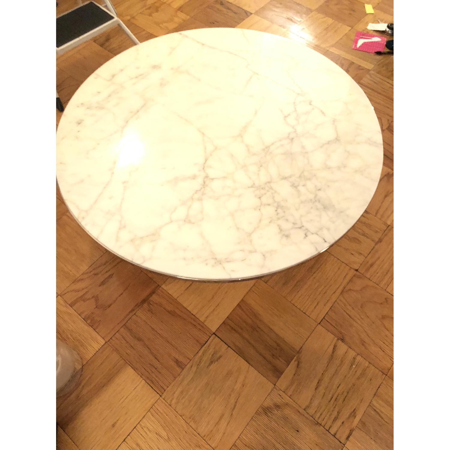 Safavieh White Marble Coffee Table w/ Chrome Base - image-2