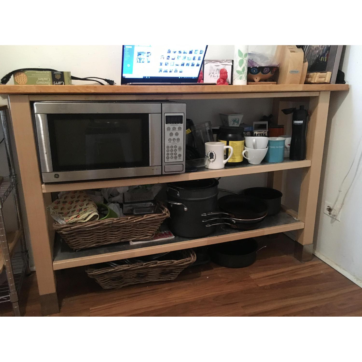 Ikea Varde Metal & Wooden Kitchen Island AptDeco