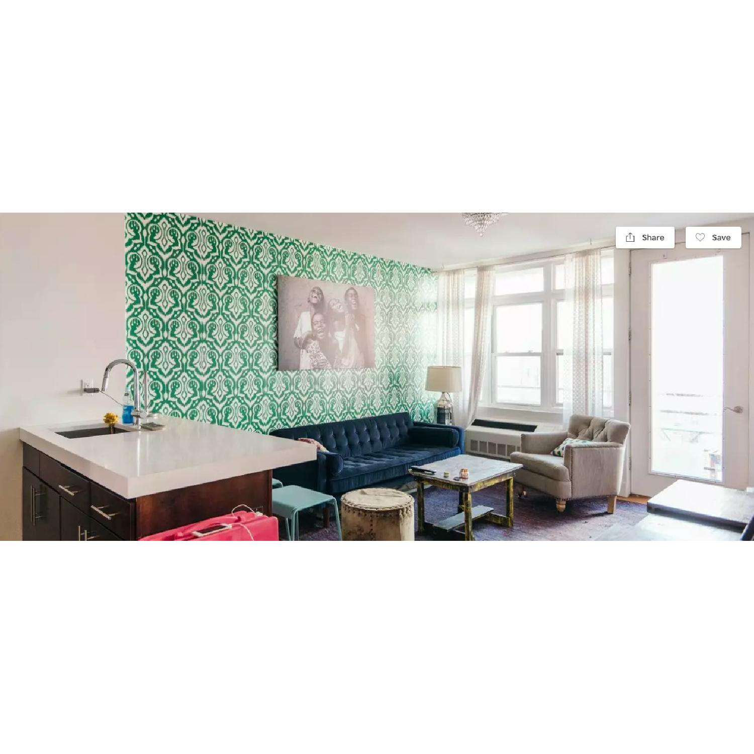 JCPenney Navy Blue Tufted Velvet Couch - image-3