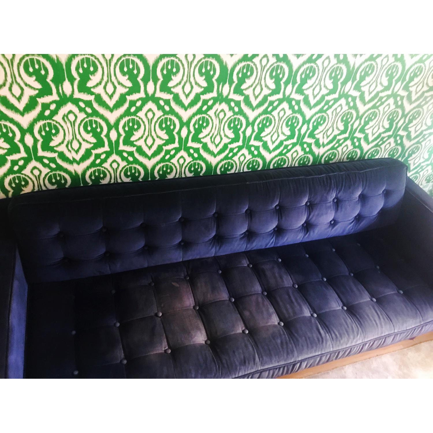 JCPenney Navy Blue Tufted Velvet Couch - image-4