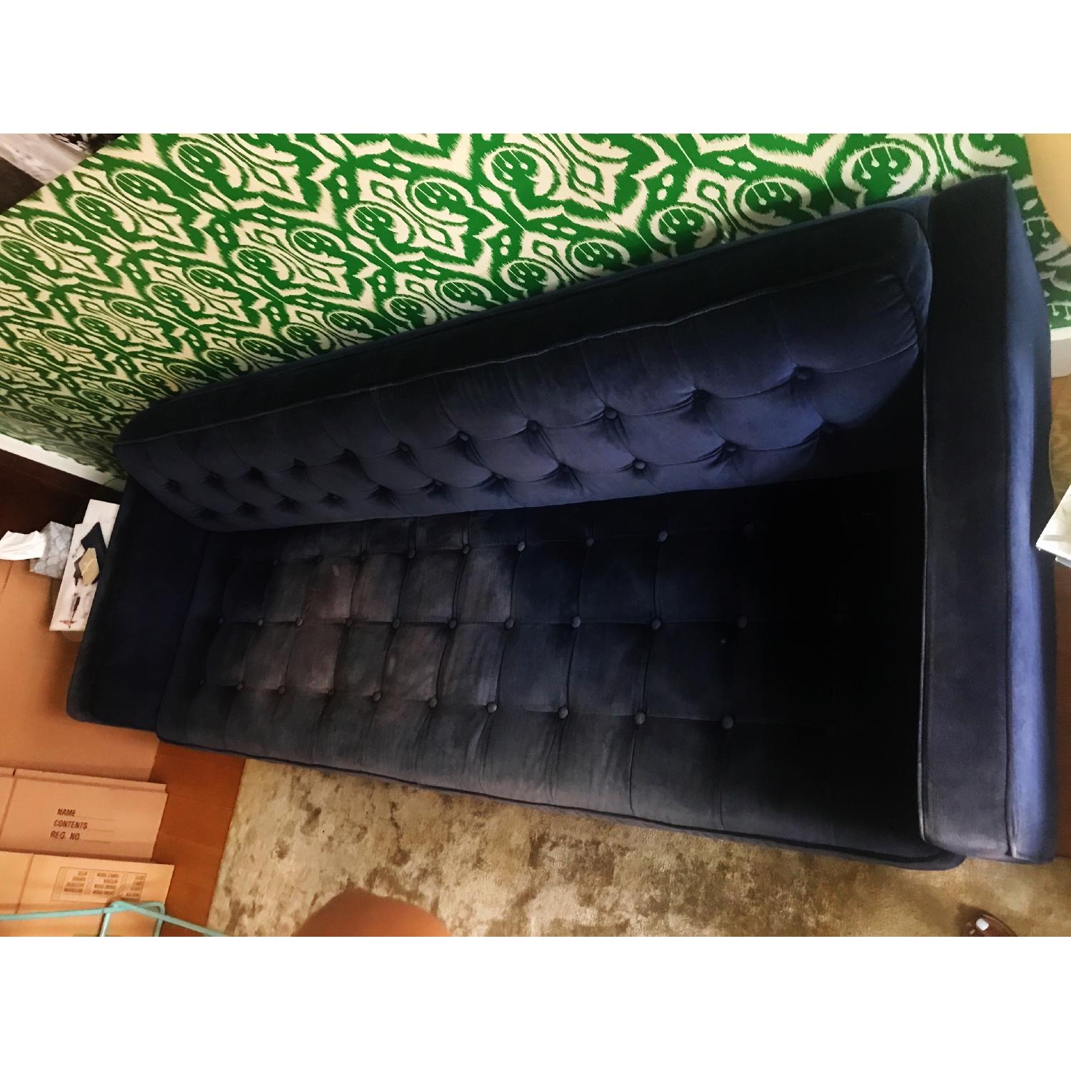 JCPenney Navy Blue Tufted Velvet Couch - image-5