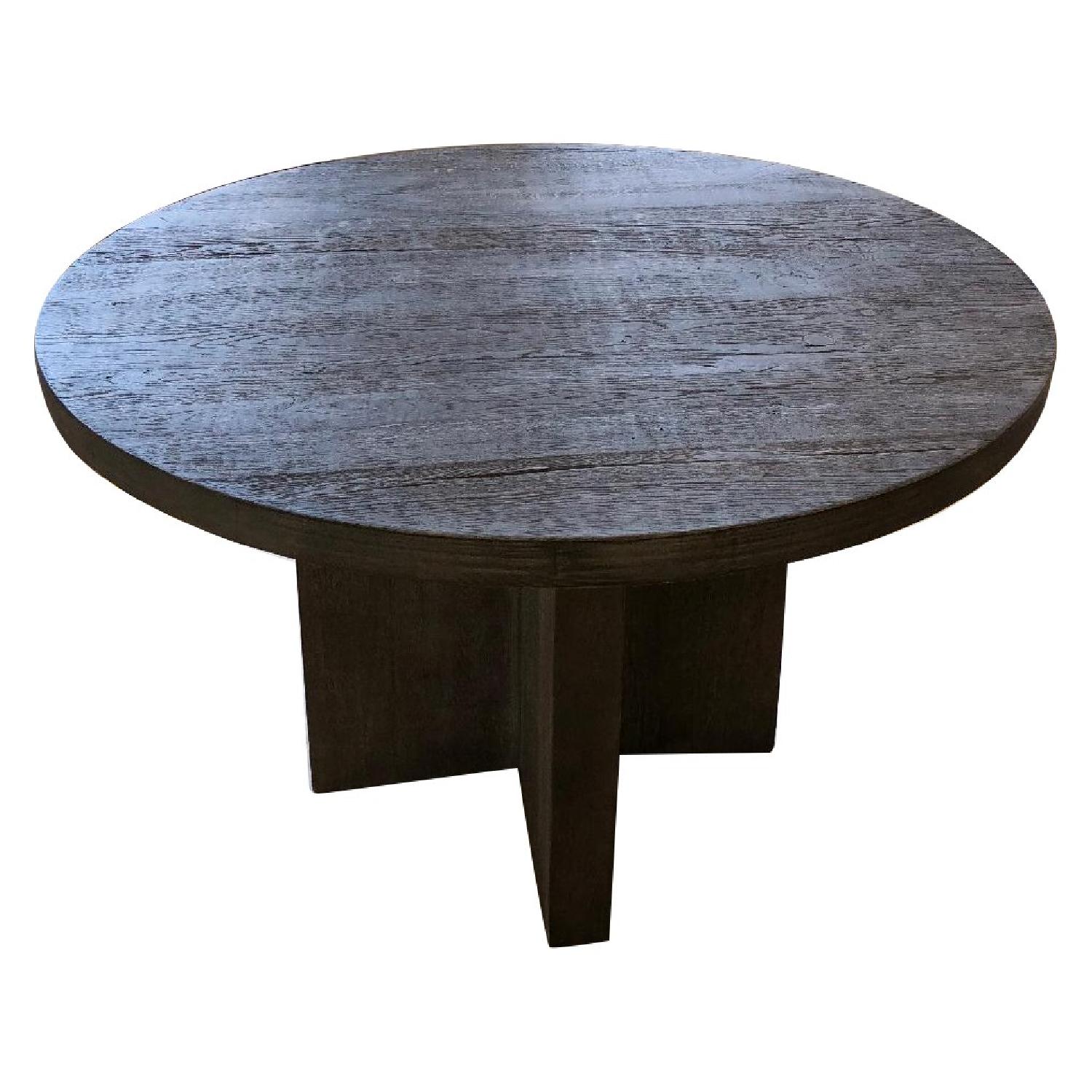 Restoration Hardware Reclaimed Russian Oak Plank Round Table AptDeco