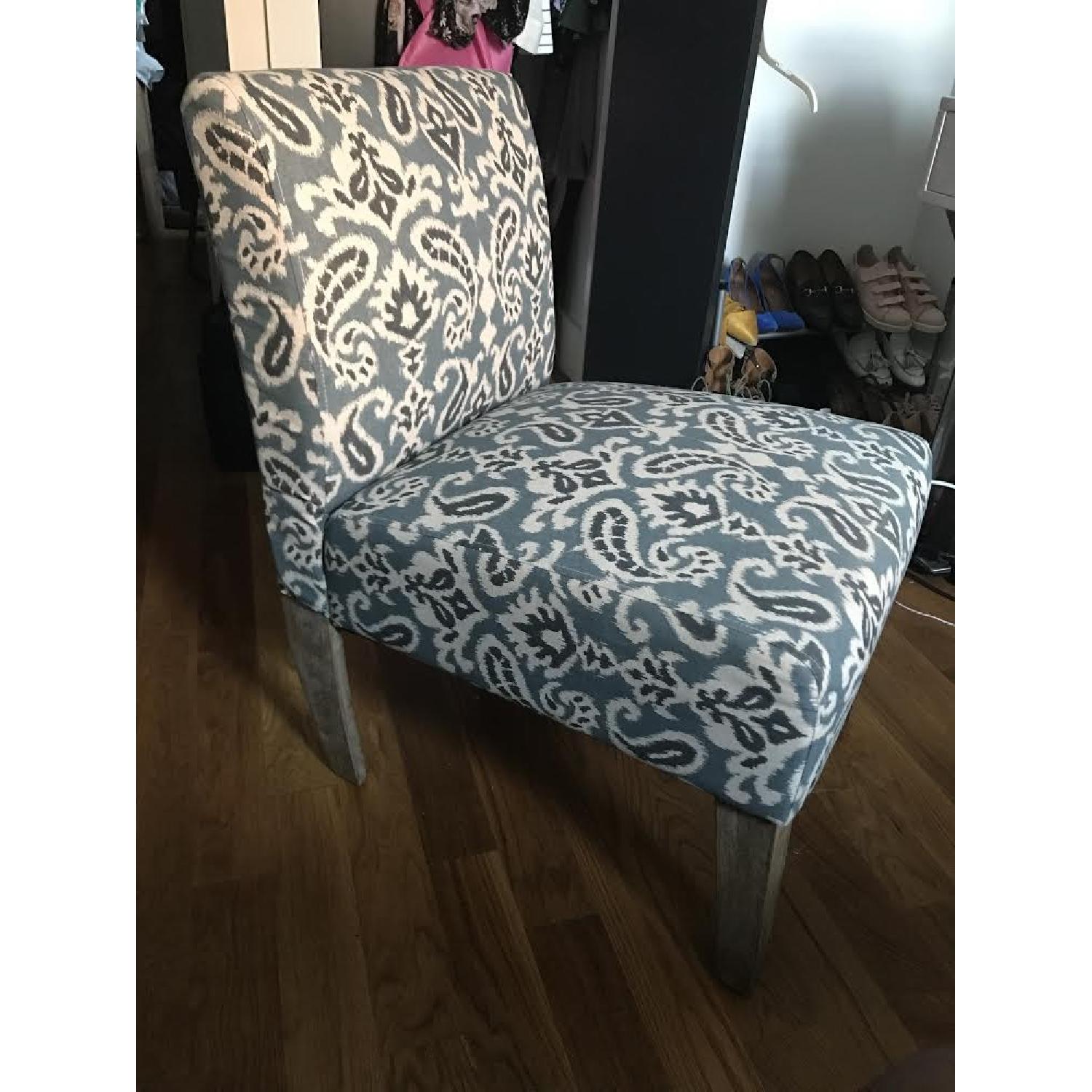 Andover Mills Blue & White Paisley Accent Chair - image-1