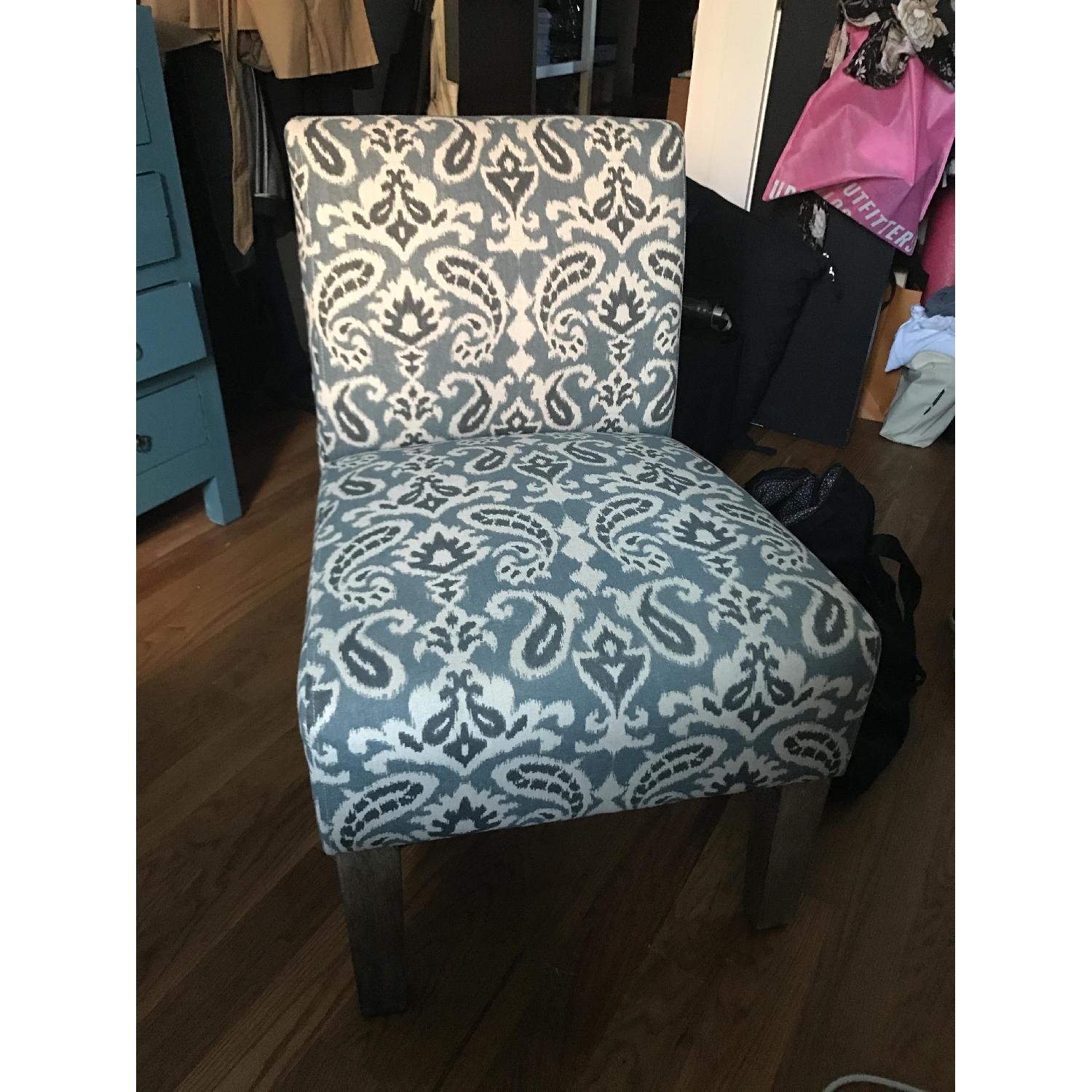 Andover Mills Blue & White Paisley Accent Chair - image-2