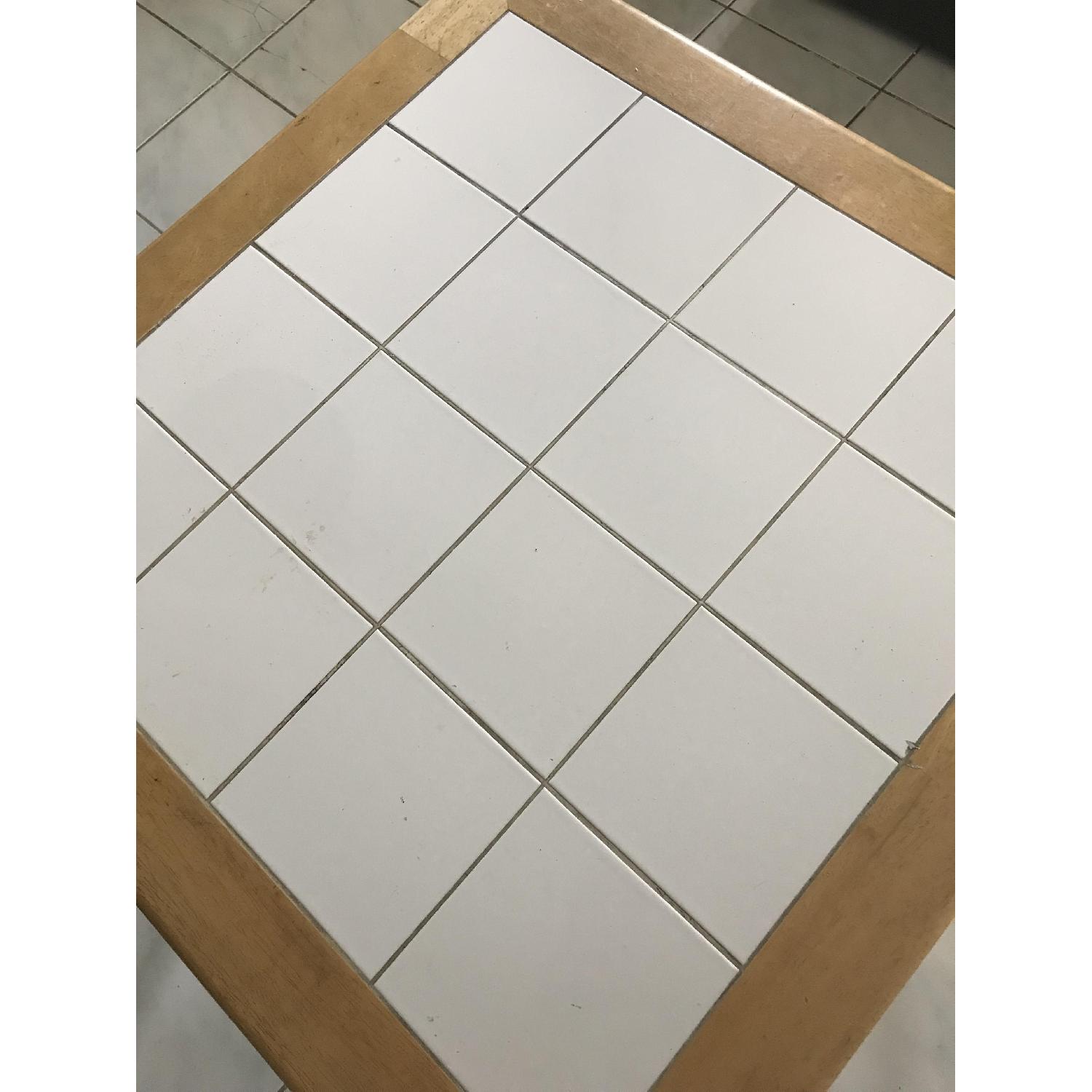 White Coffee Table w/ Tile Top - image-3