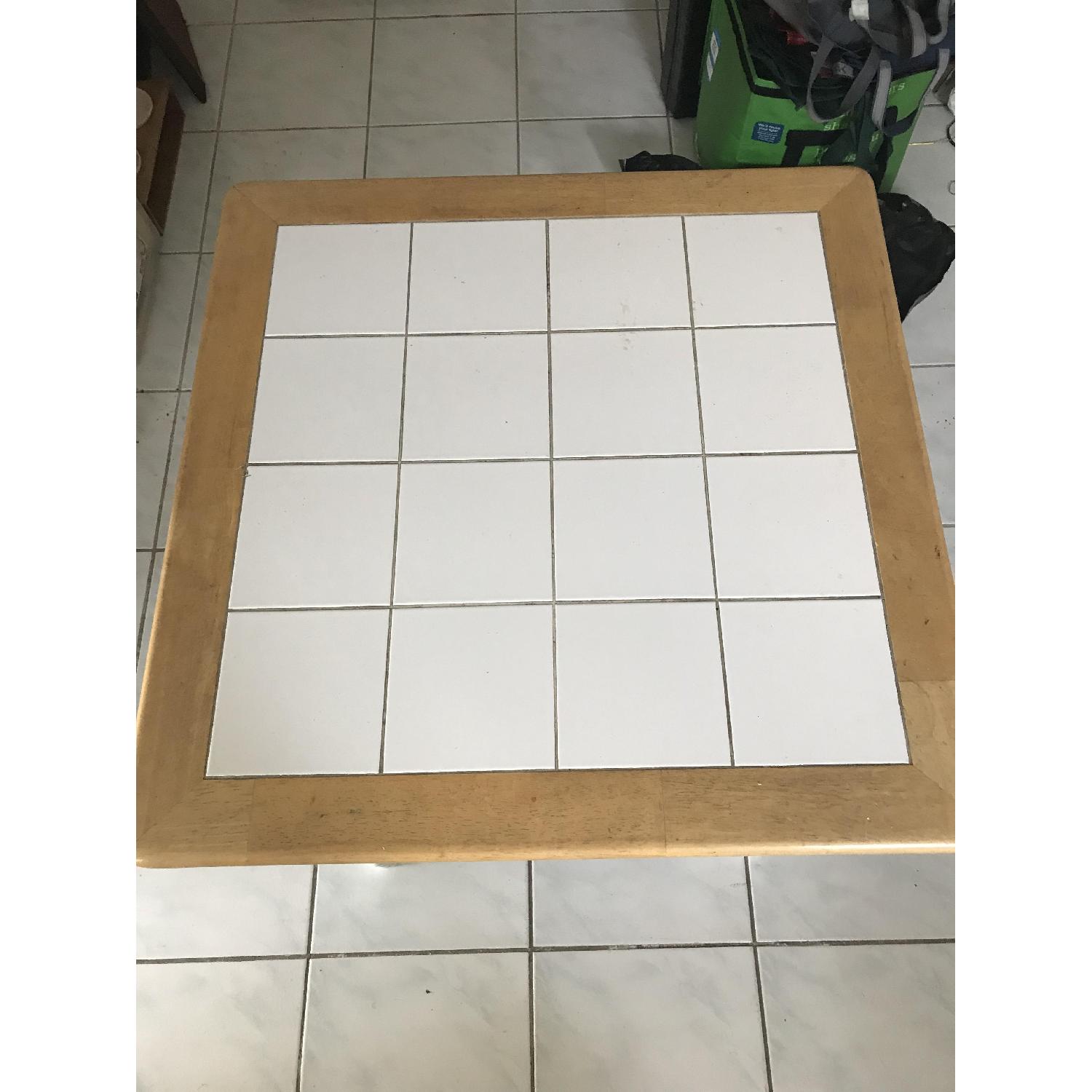 White Coffee Table w/ Tile Top - image-5
