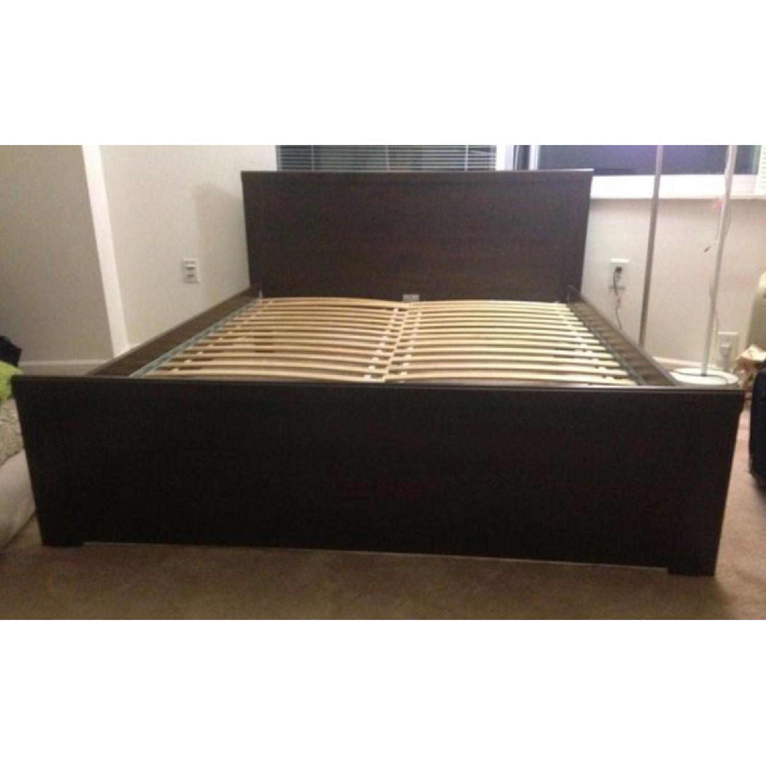 Ikea Brusali Queen Storage Bed Frame w/ Slats - image-1