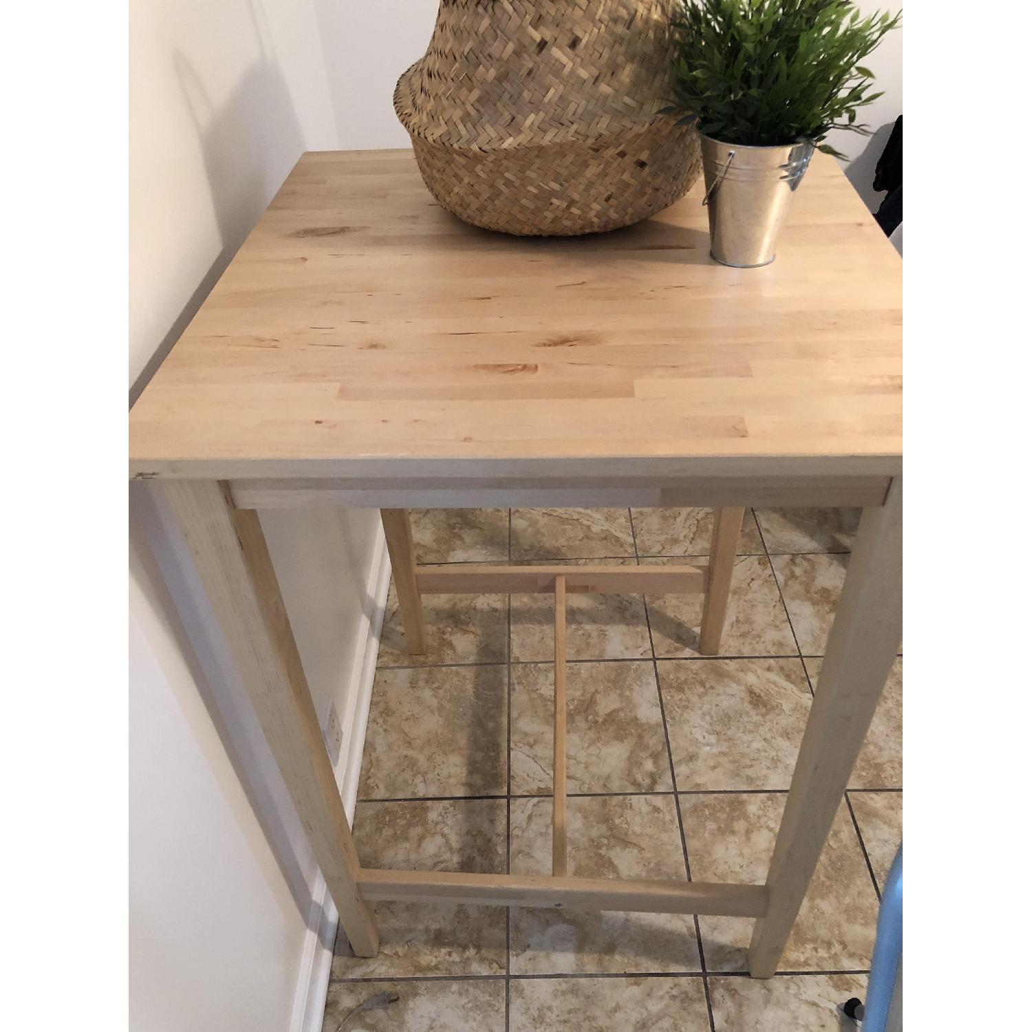 Ikea Bjorkudden Tall Bar Table/Desk w/ 2 Franklin Stools AptDeco