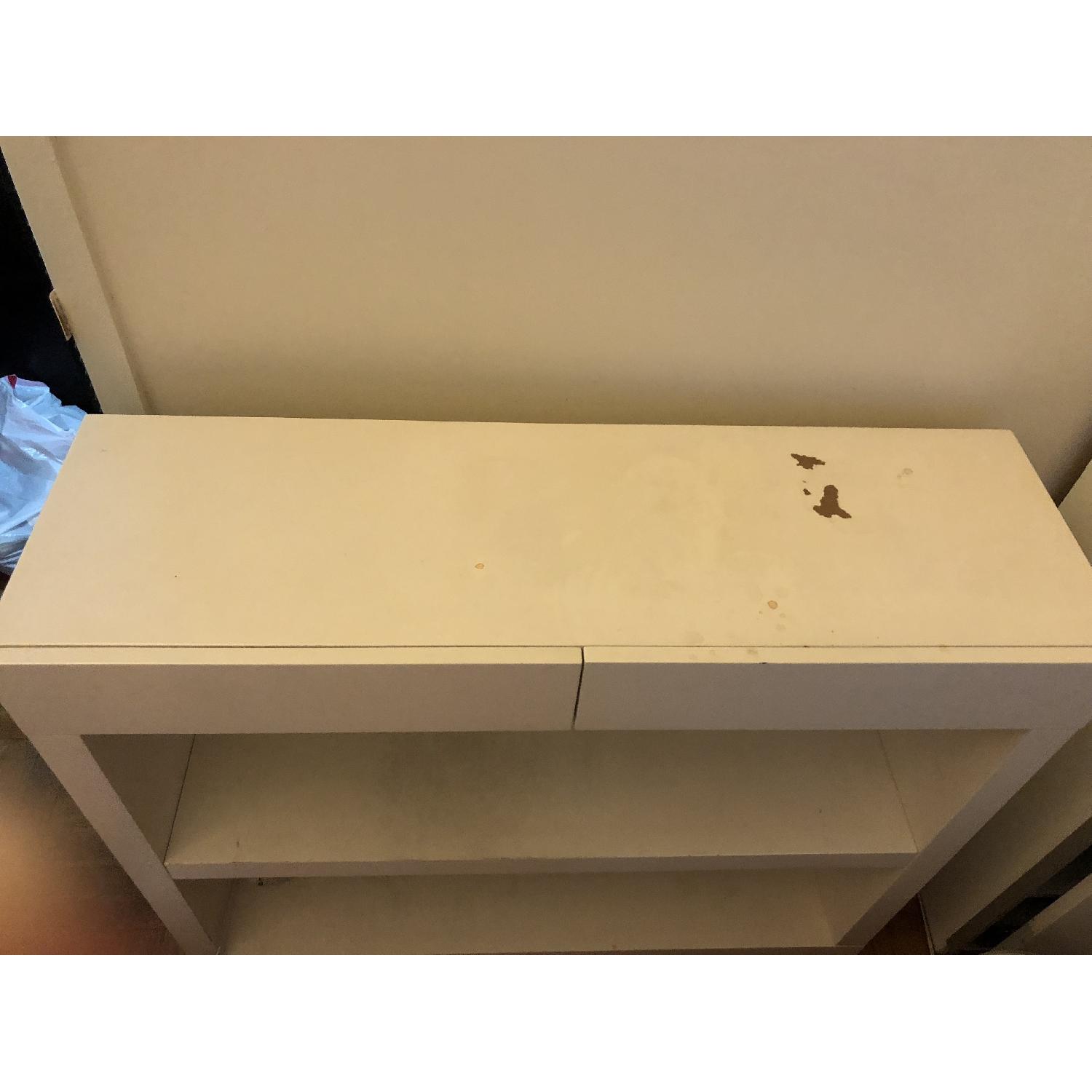 West Elm White Wood Bookshelf Console - image-2