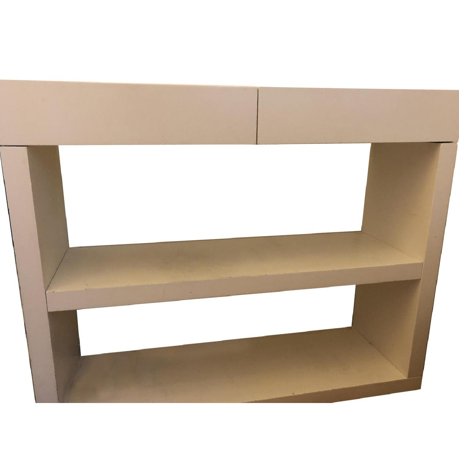 West Elm White Wood Bookshelf Console - image-0