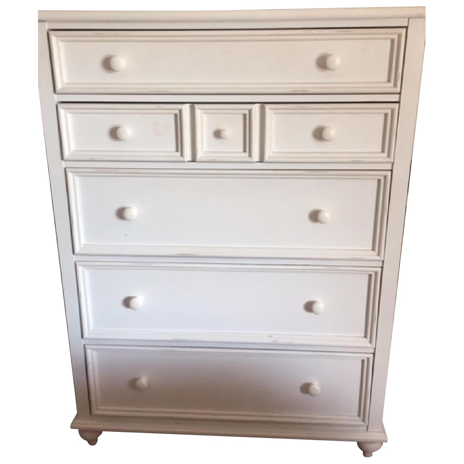 Raymour & Flanigan White Solid Wood Dresser AptDeco