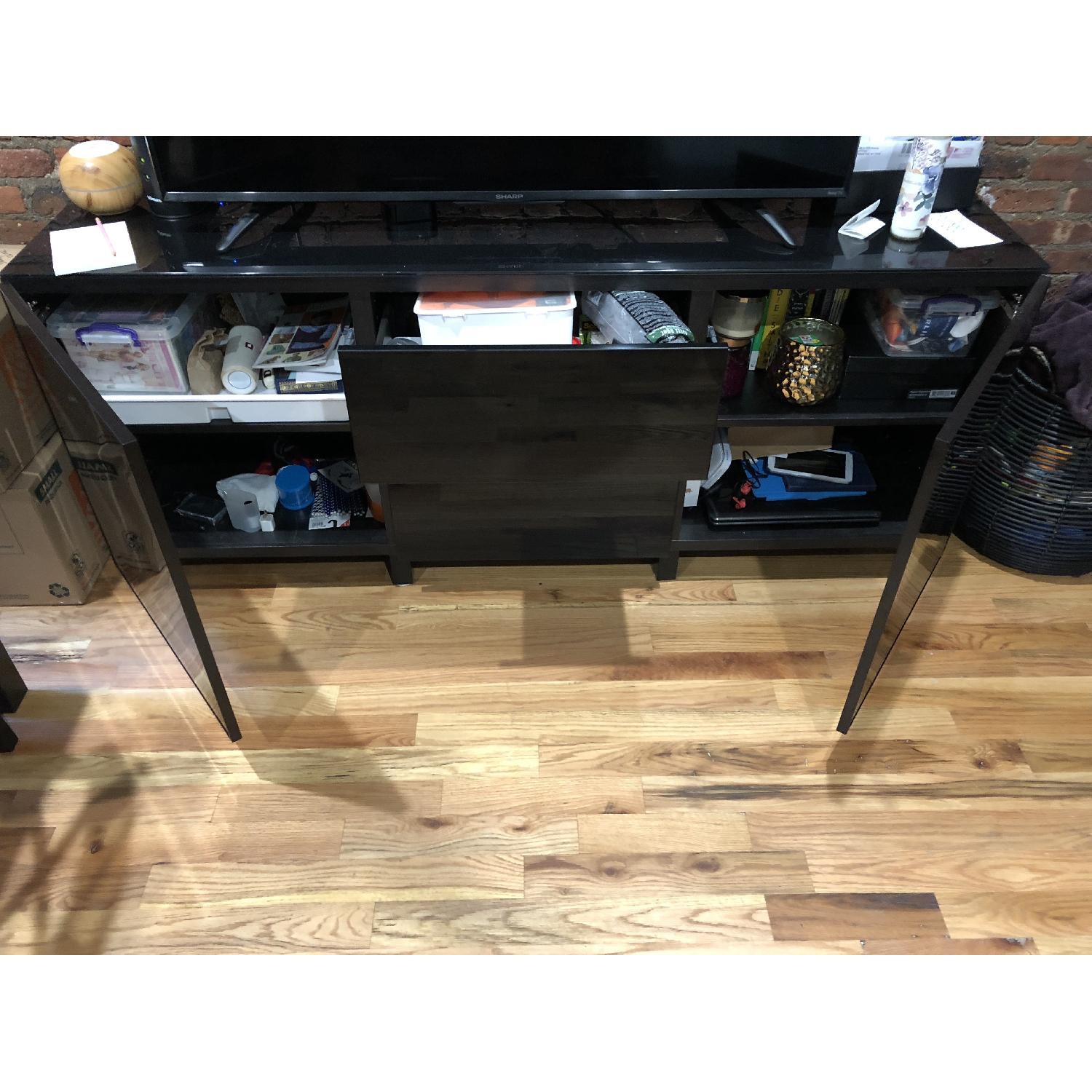 Ikea Besta Storage Unit in High Gloss Black - image-3