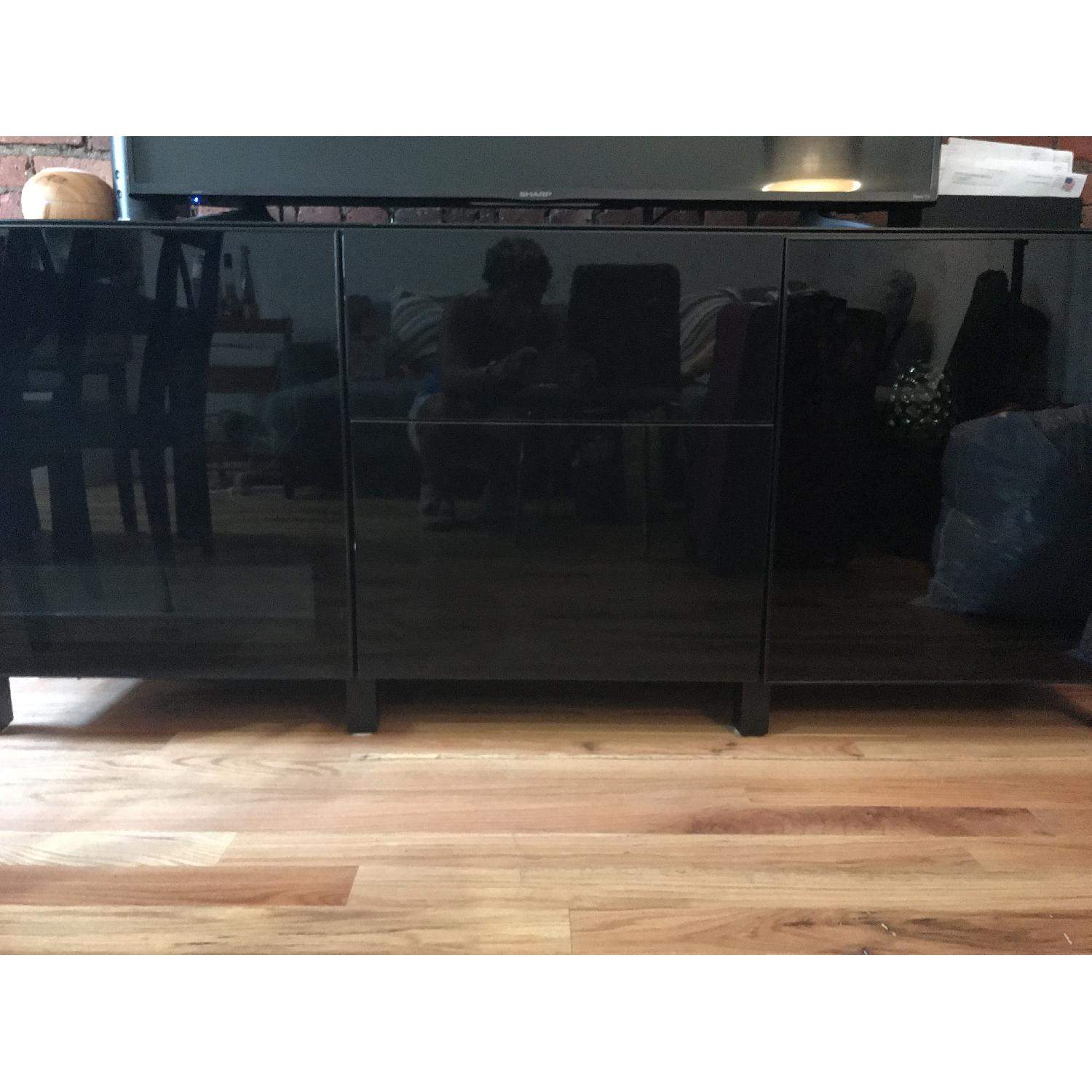 Ikea Besta Storage Unit in High Gloss Black - image-6