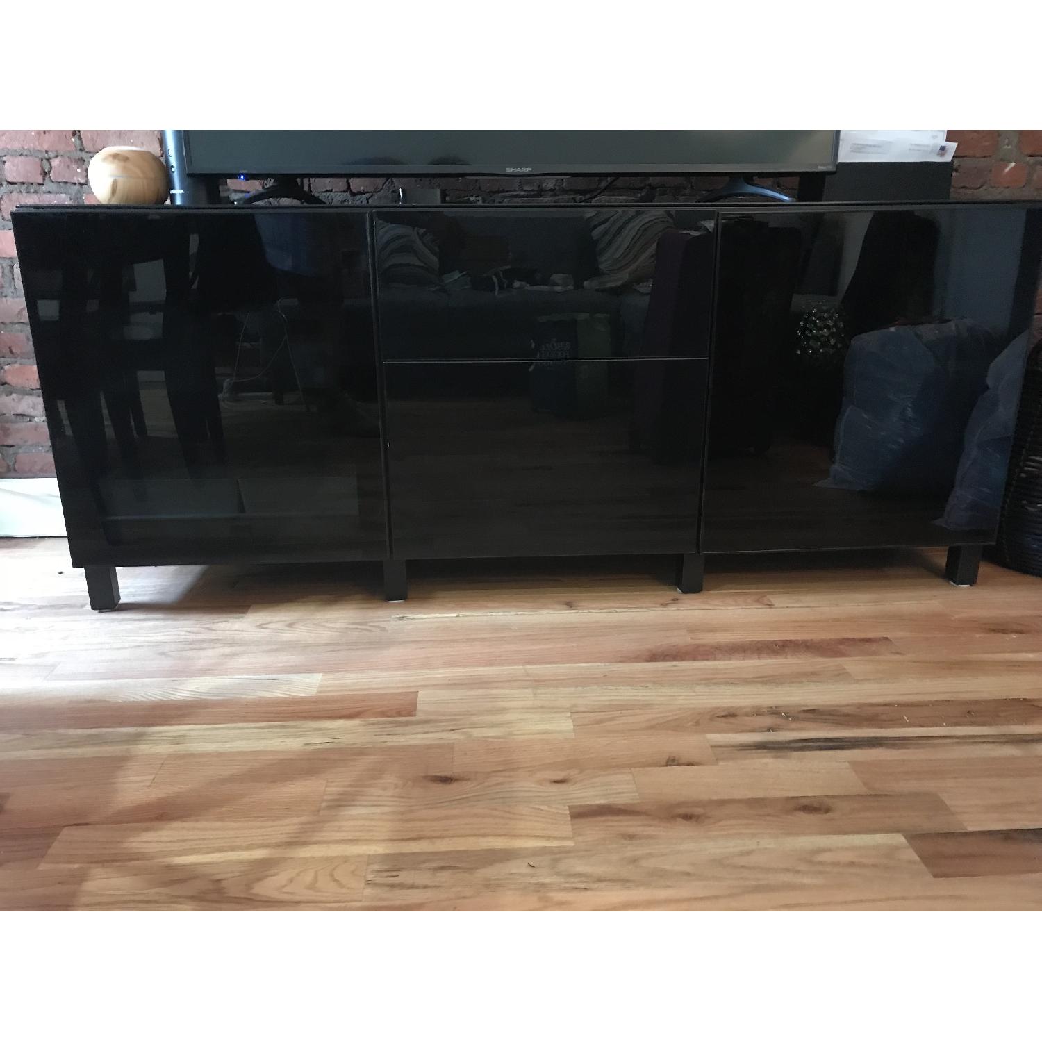 Ikea Besta Storage Unit in High Gloss Black - image-7