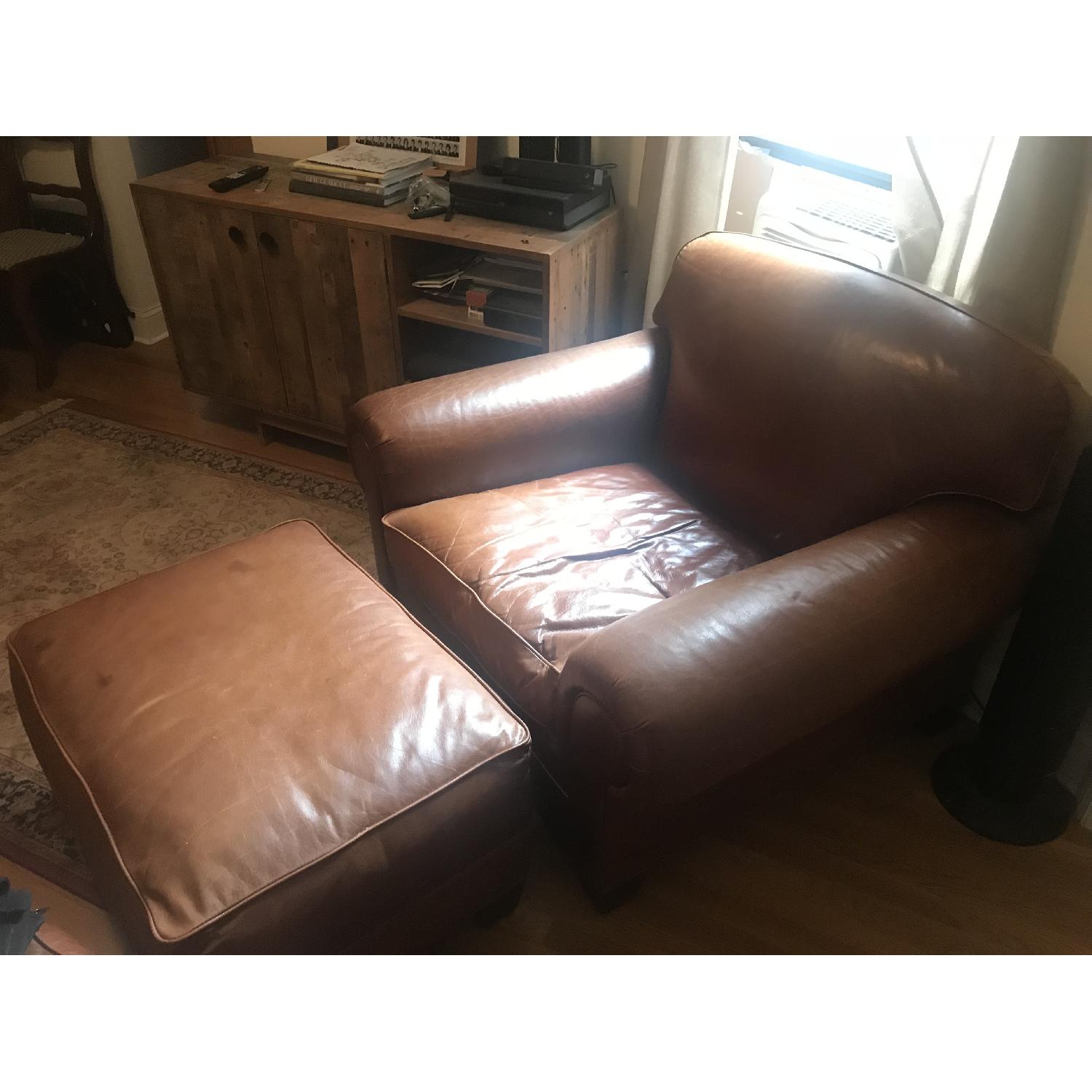 Ralph Lauren Leather Sofa Chair Ottoman Aptdeco