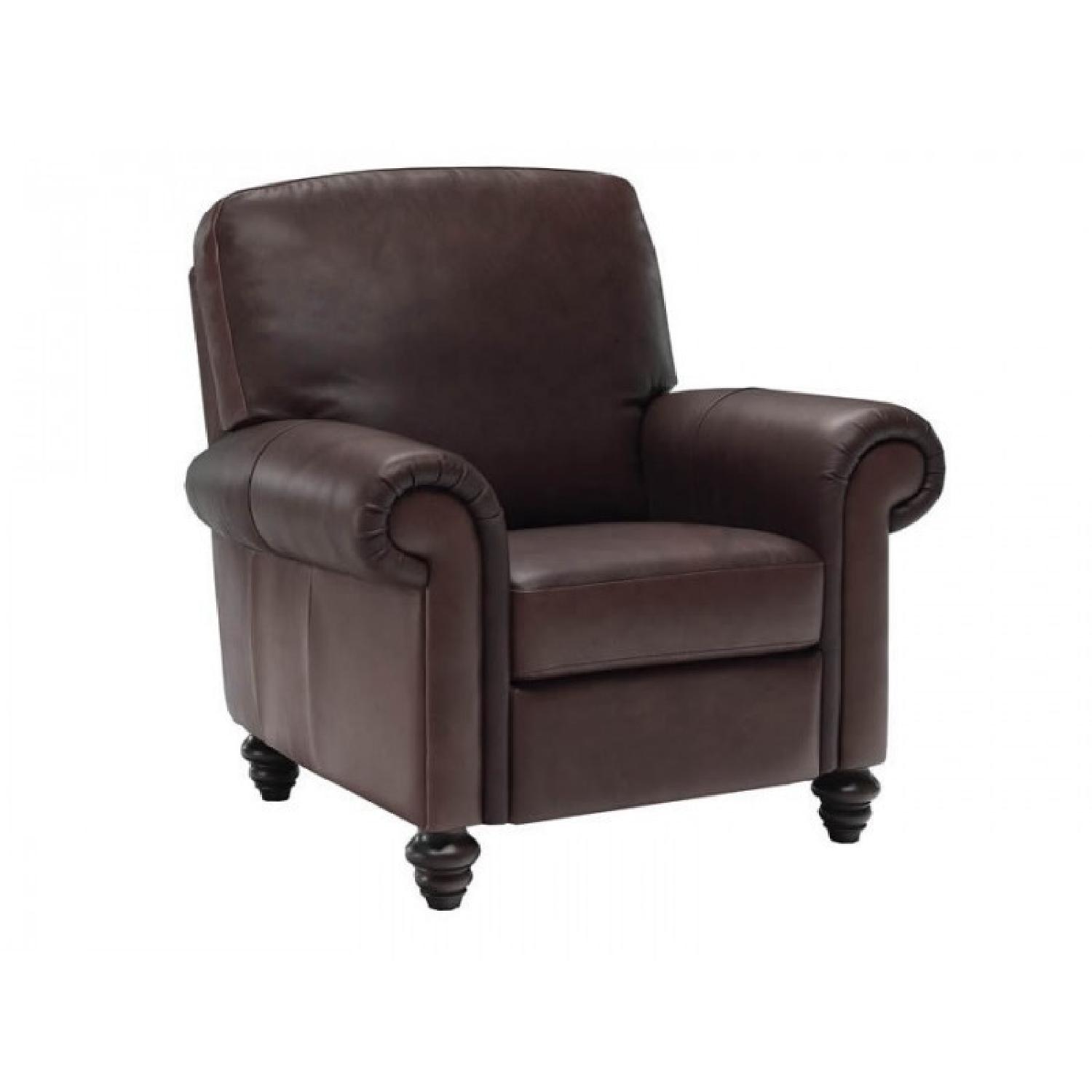 Natuzzi Scottsdale Brown Leather Sofa + Reclining Armchair - image-4