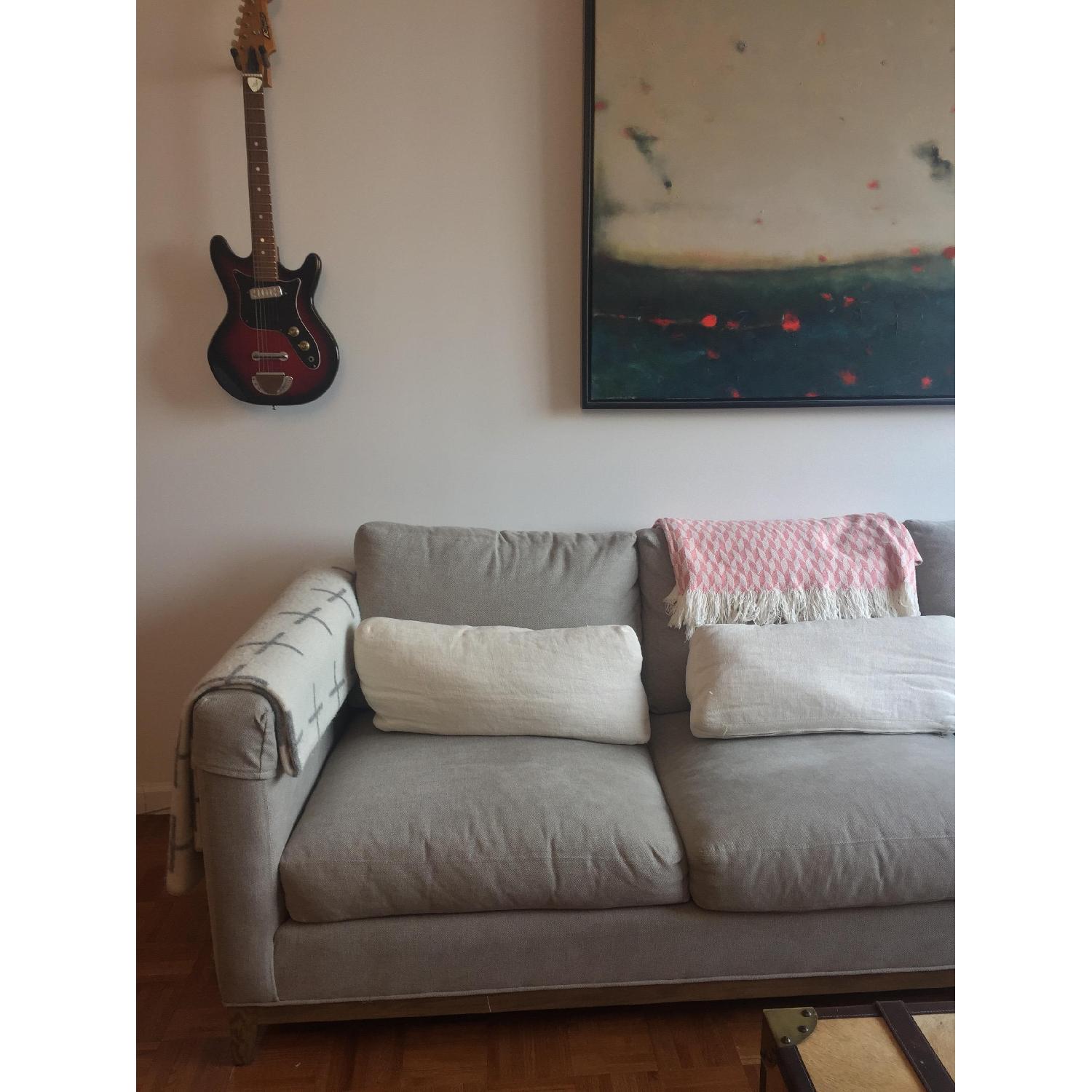 Crate & Barrel Taraval 3-Seat Oak Wood Sofa - image-3