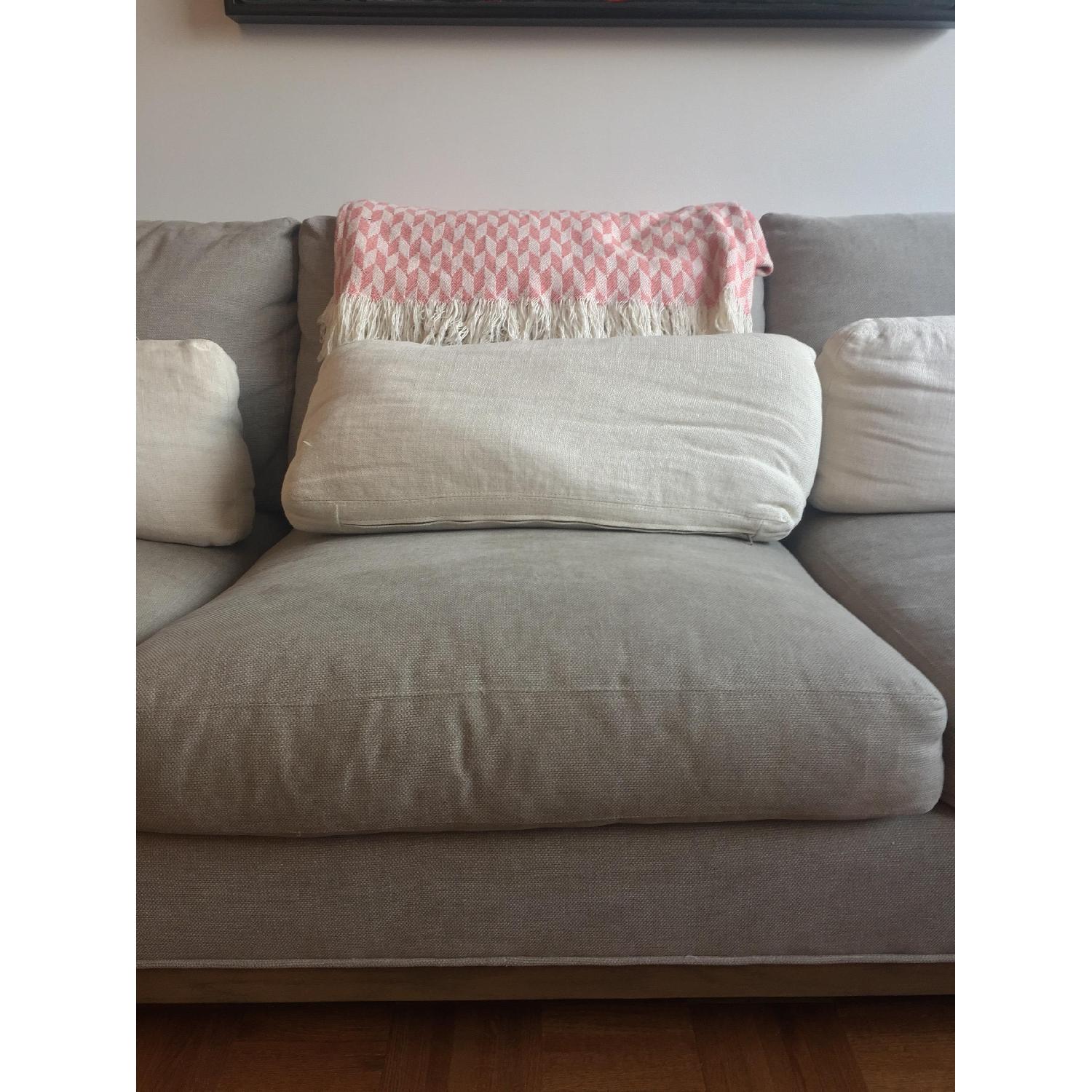 Crate & Barrel Taraval 3Seat Oak Wood Sofa AptDeco