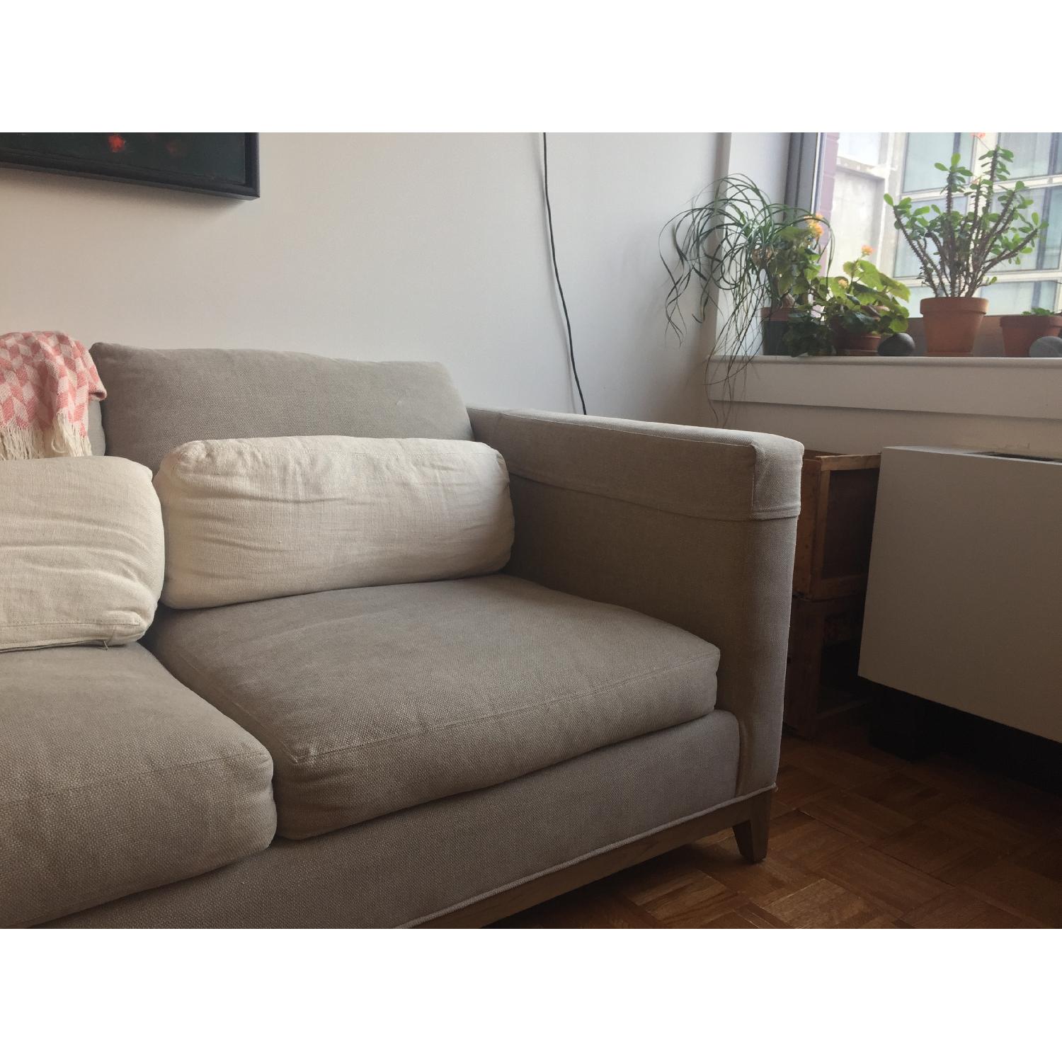 Crate & Barrel Taraval 3-Seat Oak Wood Sofa - image-5