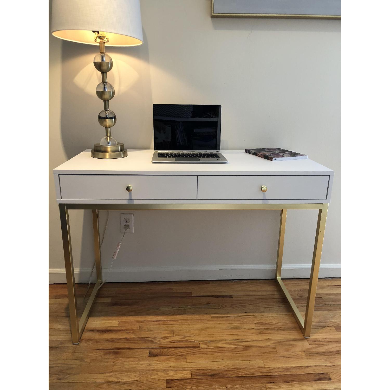 White & Gold Desk - image-1