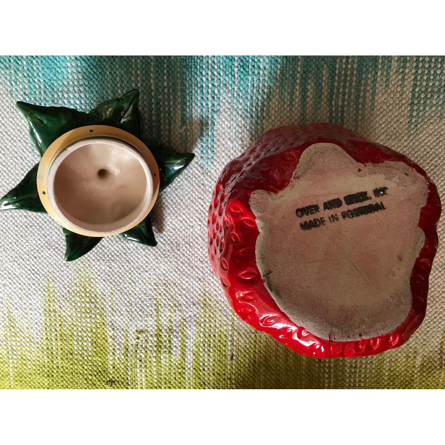 Over & Back Portugal Vintage Strawberry Ceramic Cookie Jar - image-2