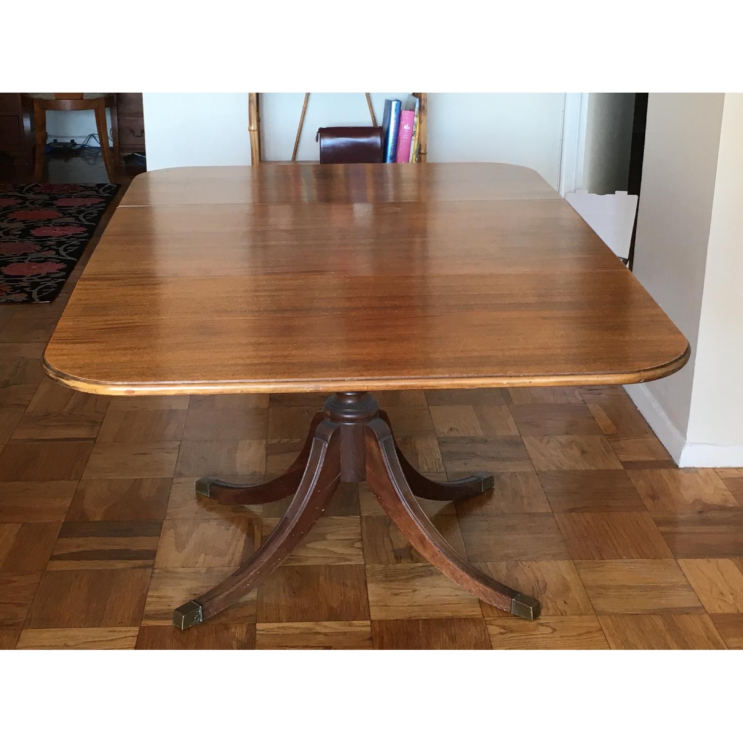 Antique Mahogany Drop-Leaf Dining Table - image-3